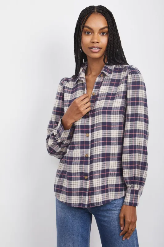 ANGELICA SHIRT - ALMOND PINK NAVY sold by Rails