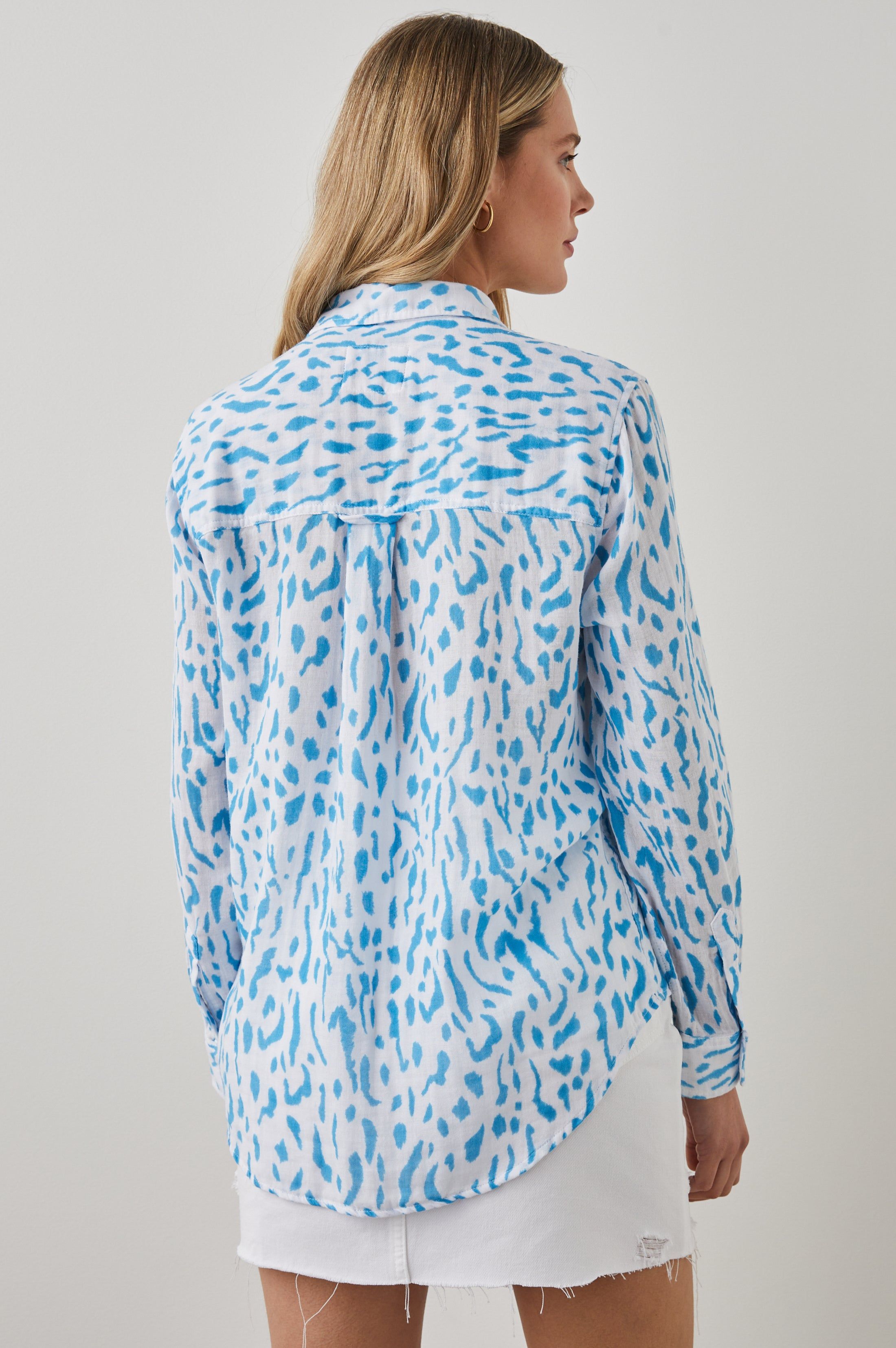 ELLIS SHIRT - TEAL CHEETAH sold by Rails product image thumbnail 5