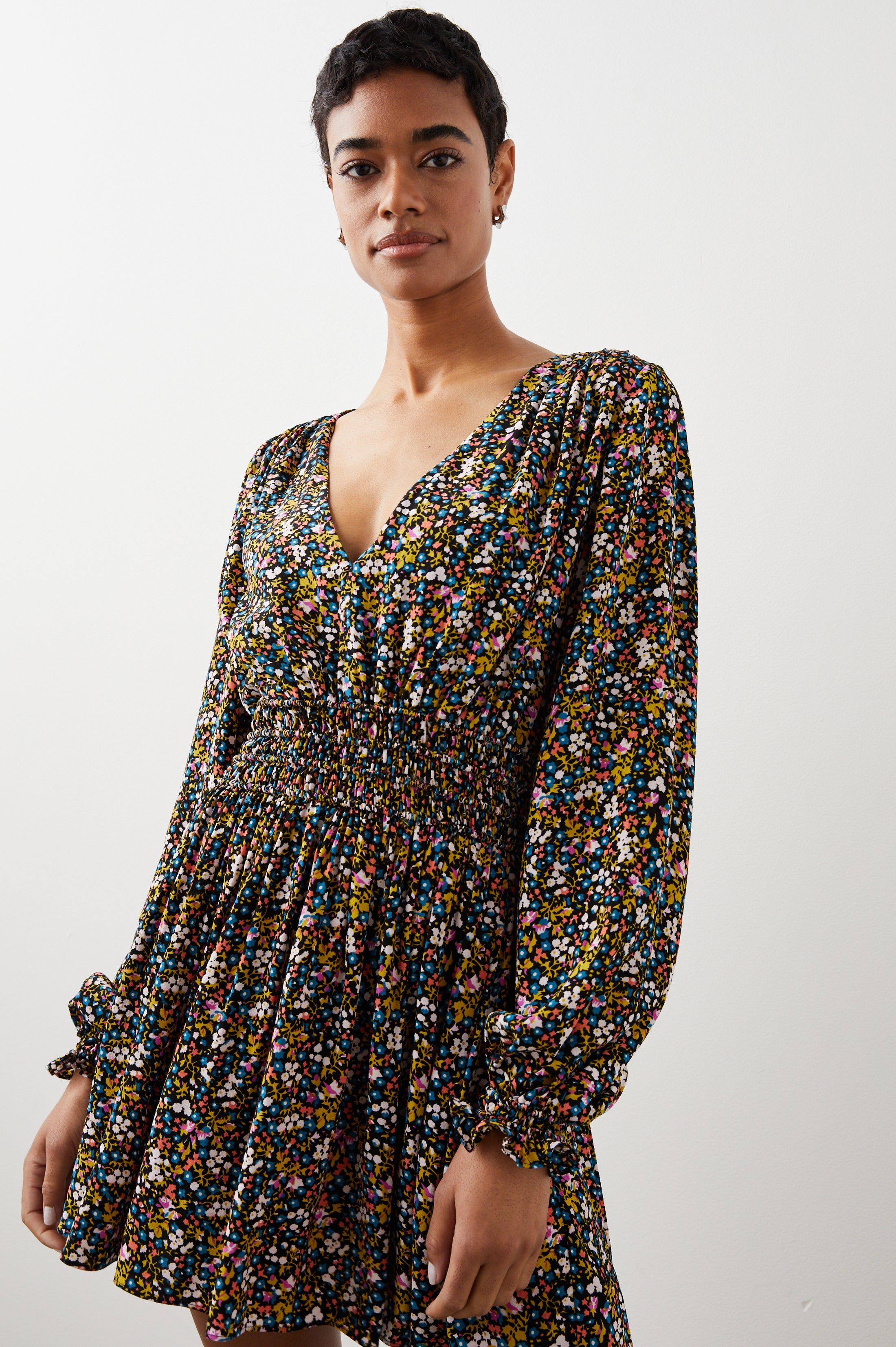 DELANEY DRESS - DARK DITSY FLORAL sold by Rails