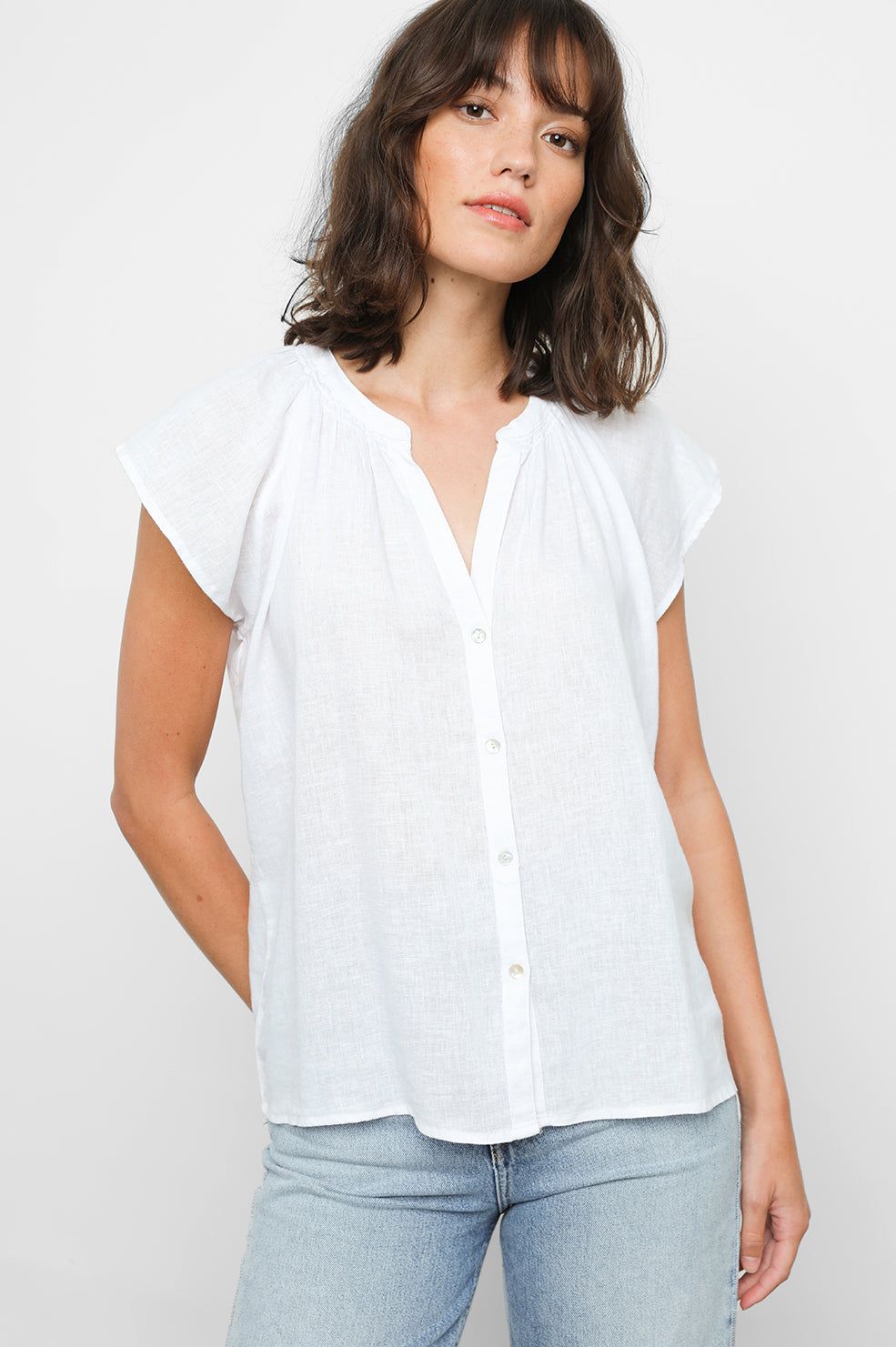 ALENA TOP - WHITE sold by Rails