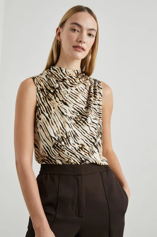 KALEEN TOP - NEUTRAL IKAT sold by Rails