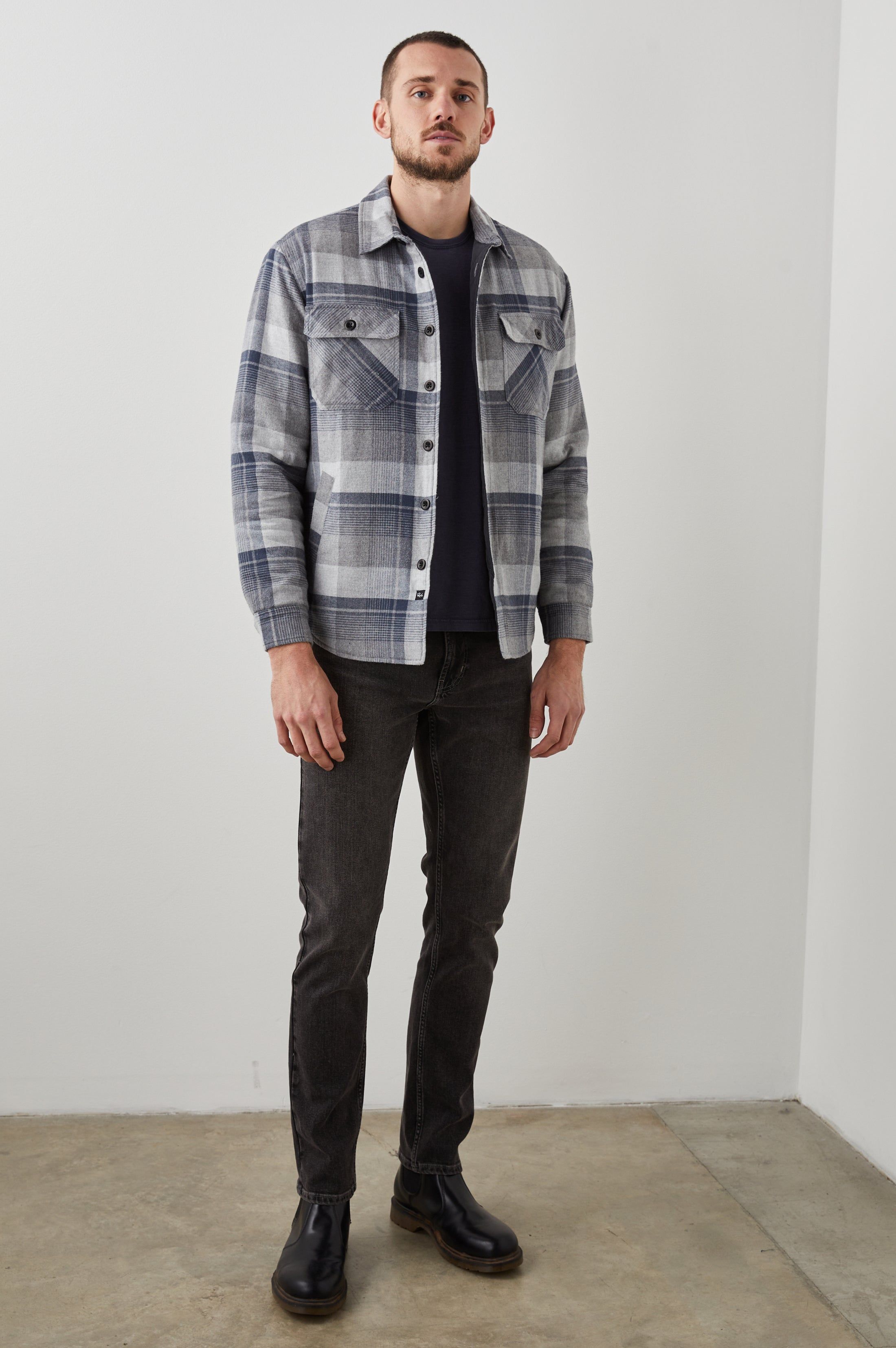 WORTHING JACKET - SLATE MIST HEATHER sold by Rails product image thumbnail 4