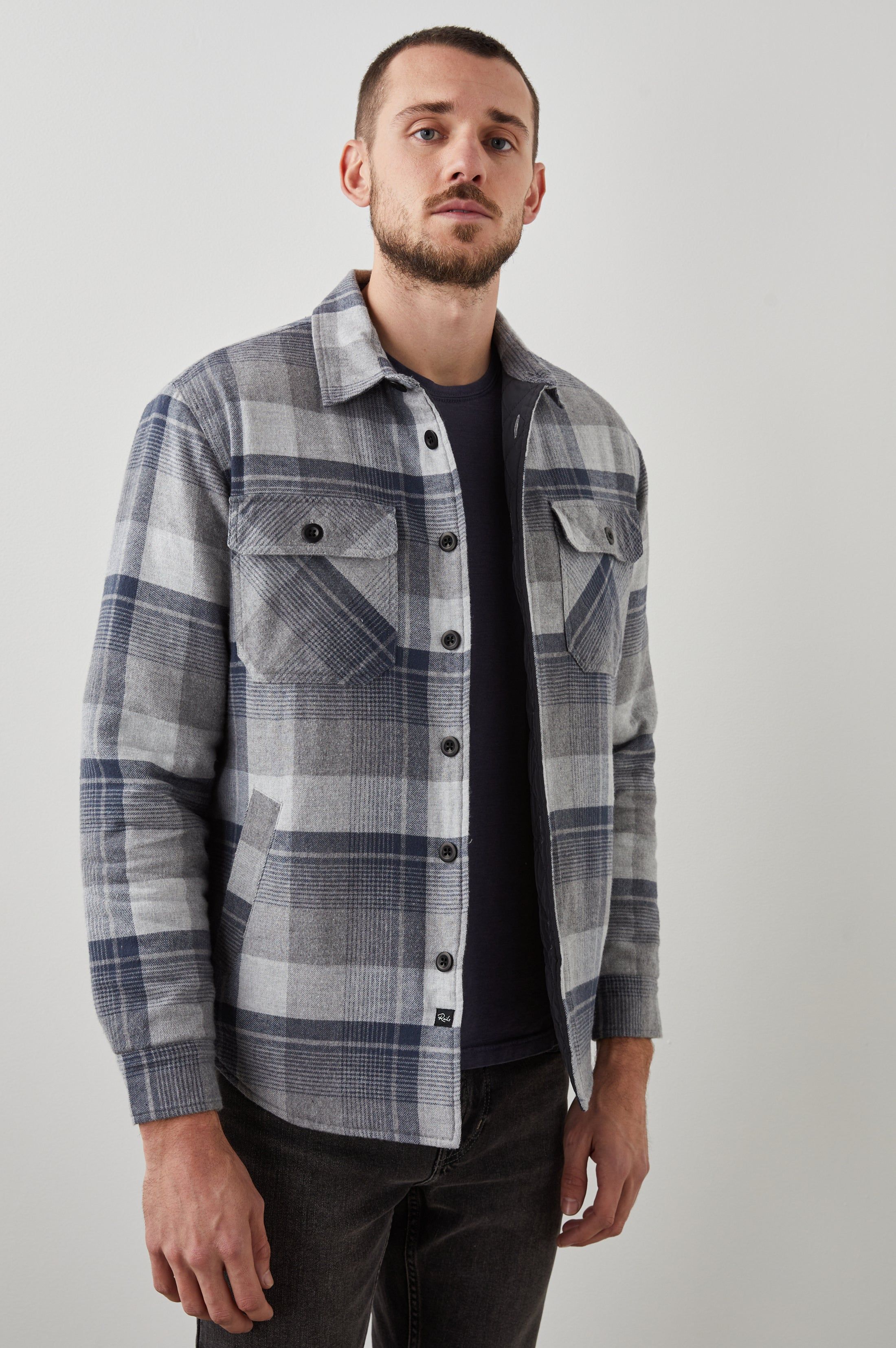 WORTHING JACKET - SLATE MIST HEATHER sold by Rails