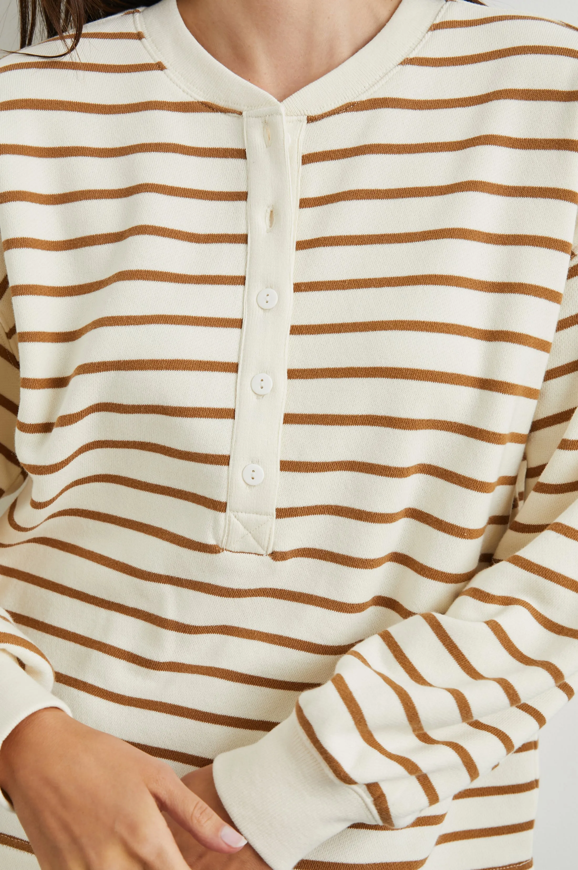 JOAN SWEATSHIRT - CARMEL STRIPE sold by Rails product image thumbnail 2