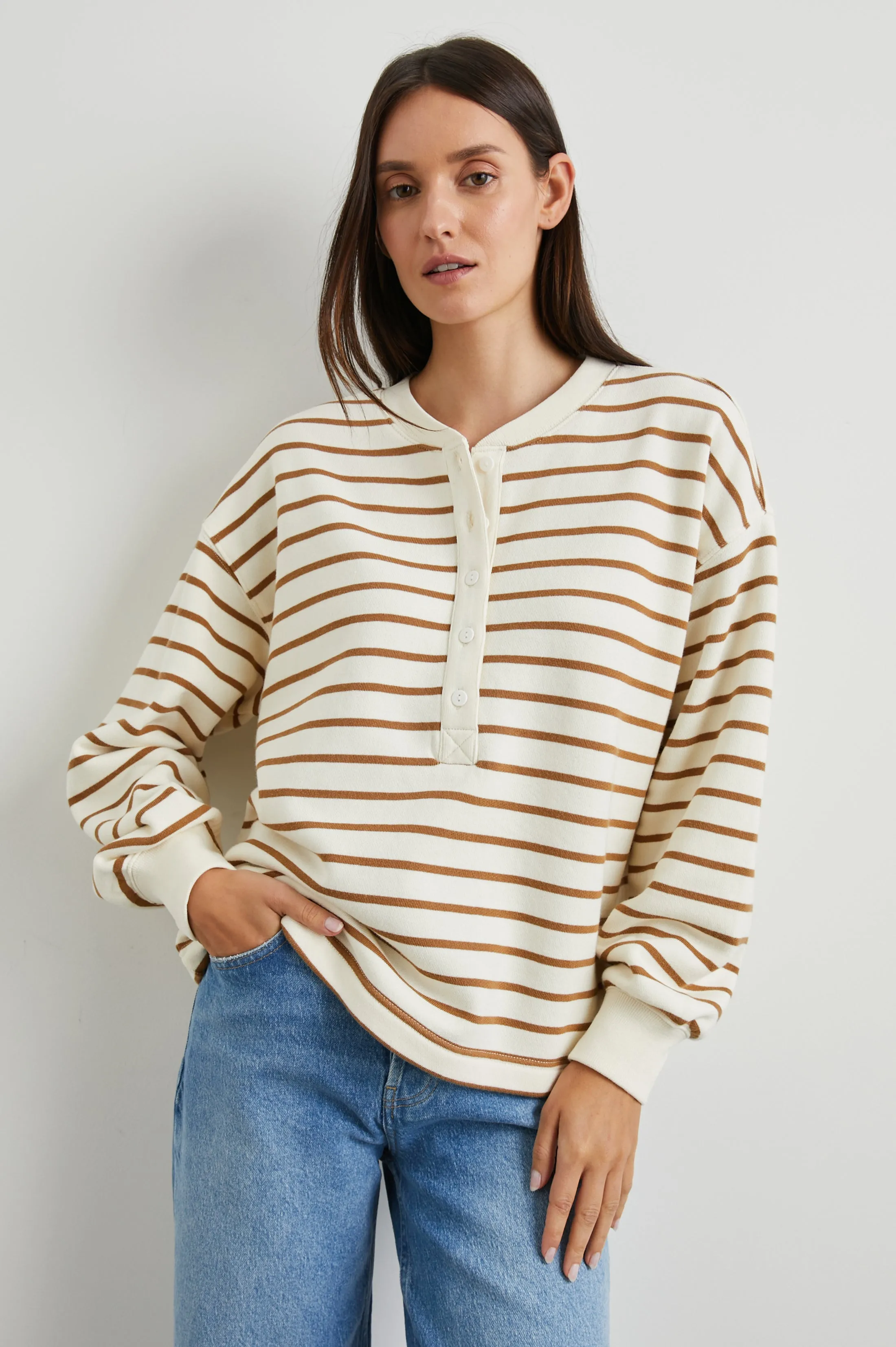 JOAN SWEATSHIRT - CARMEL STRIPE sold by Rails
