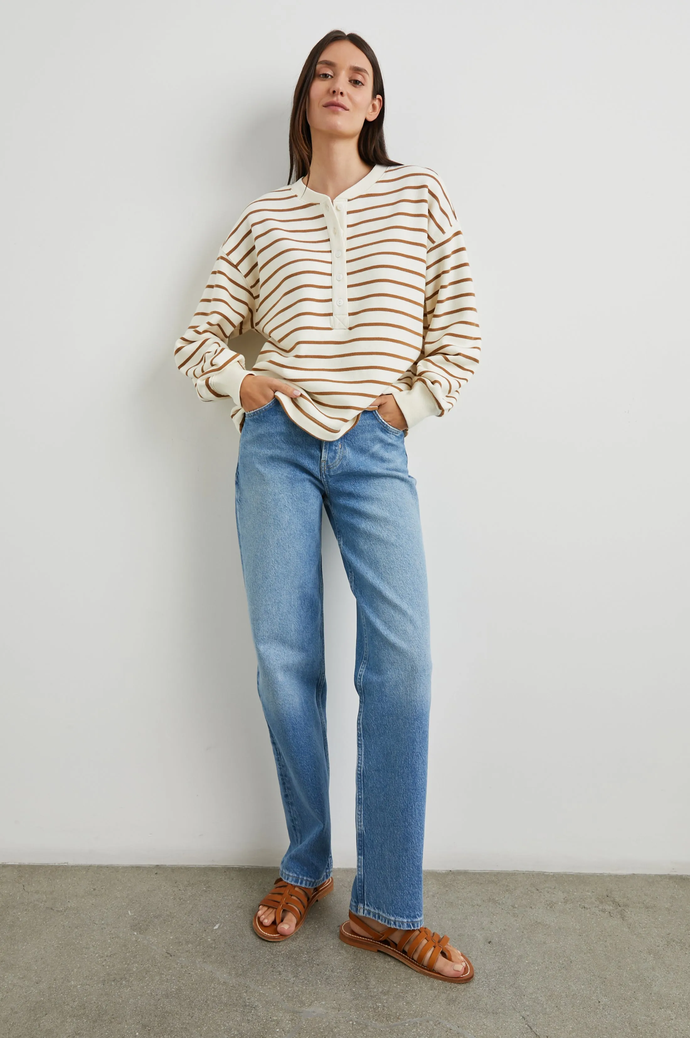 JOAN SWEATSHIRT - CARMEL STRIPE sold by Rails product image thumbnail 3