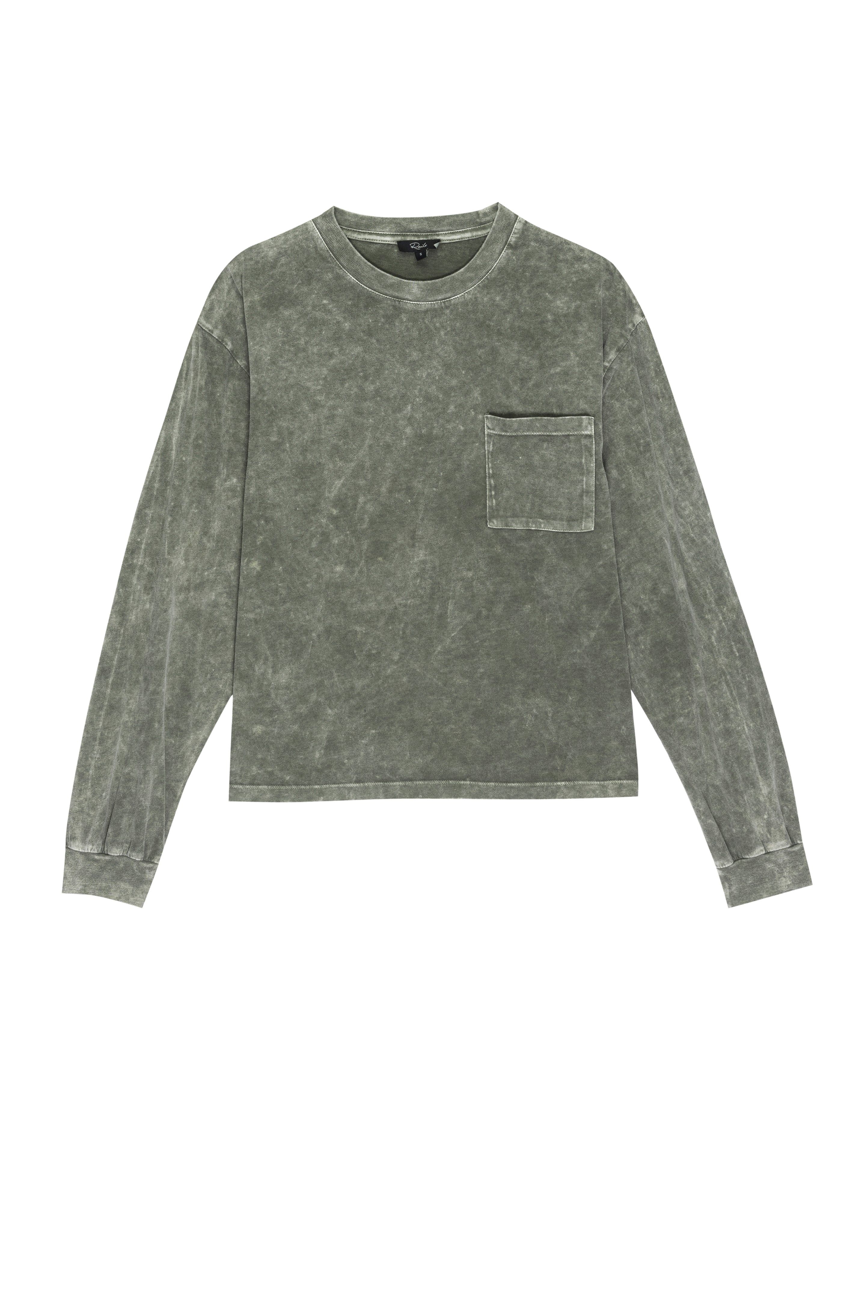 THE L/S BOXY CREW T-SHIRT - MOSS ACID WASH sold by Rails product image thumbnail 4