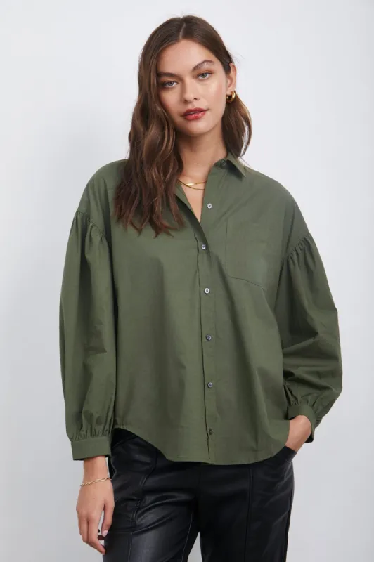 JANAE SHIRT - OLIVE SMOKE sold by Rails