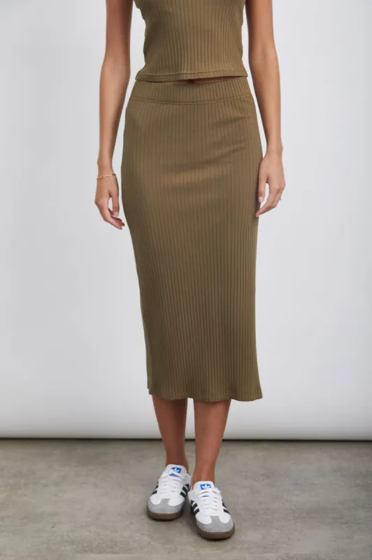 ANGIE SKIRT - OLIVE sold by Rails