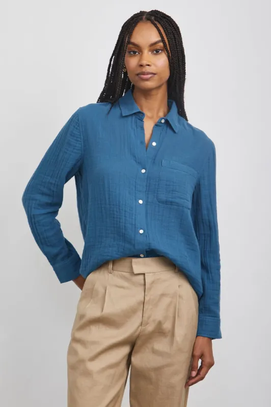 ELLIS SHIRT - DEEP SEA sold by Rails