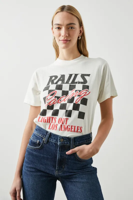 BOYFRIEND T-SHIRT - IVORY RAILS RACING sold by Rails