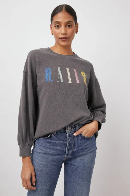 RAILS SIGNATURE SWEATSHIRT - VINTAGE BLACK sold by Rails
