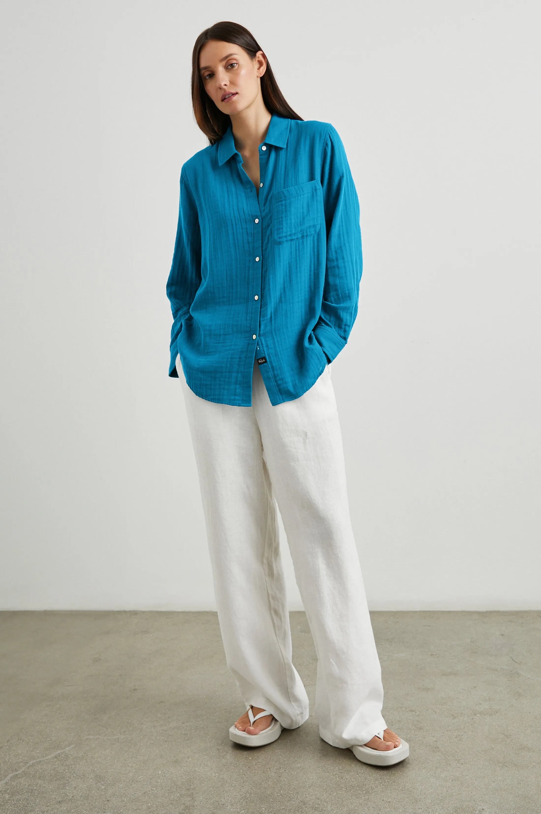 ELLIS SHIRT - TURKISH TILE sold by Rails product image thumbnail 3