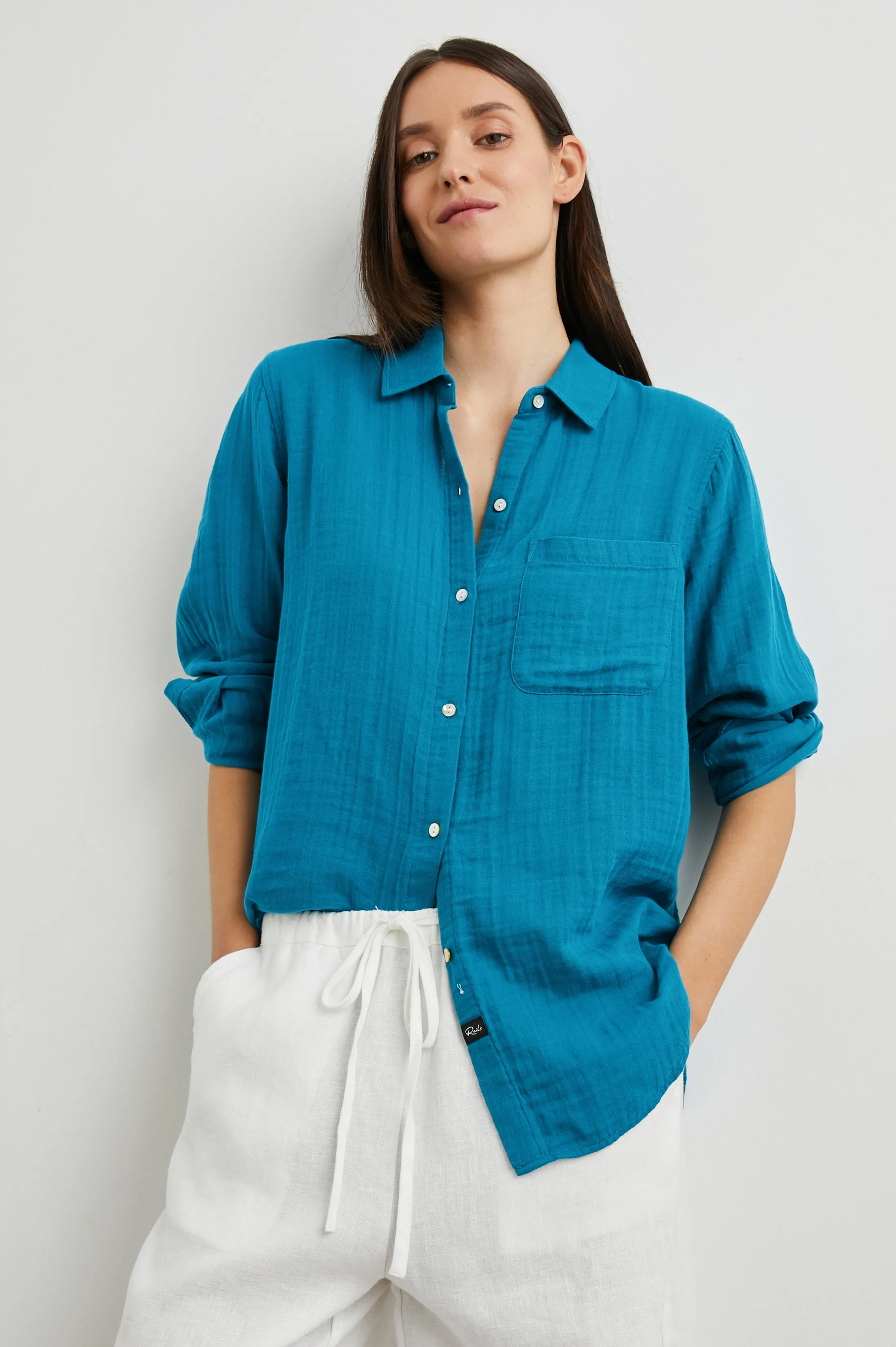 ELLIS SHIRT - TURKISH TILE sold by Rails product image thumbnail 4