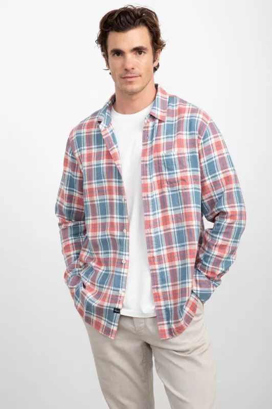 WYATT SHIRT - INDIGO MELANGE ROSE sold by Rails