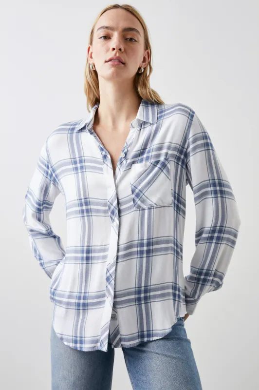 HUNTER SHIRT - WHITE PACIFIC TEAL sold by Rails