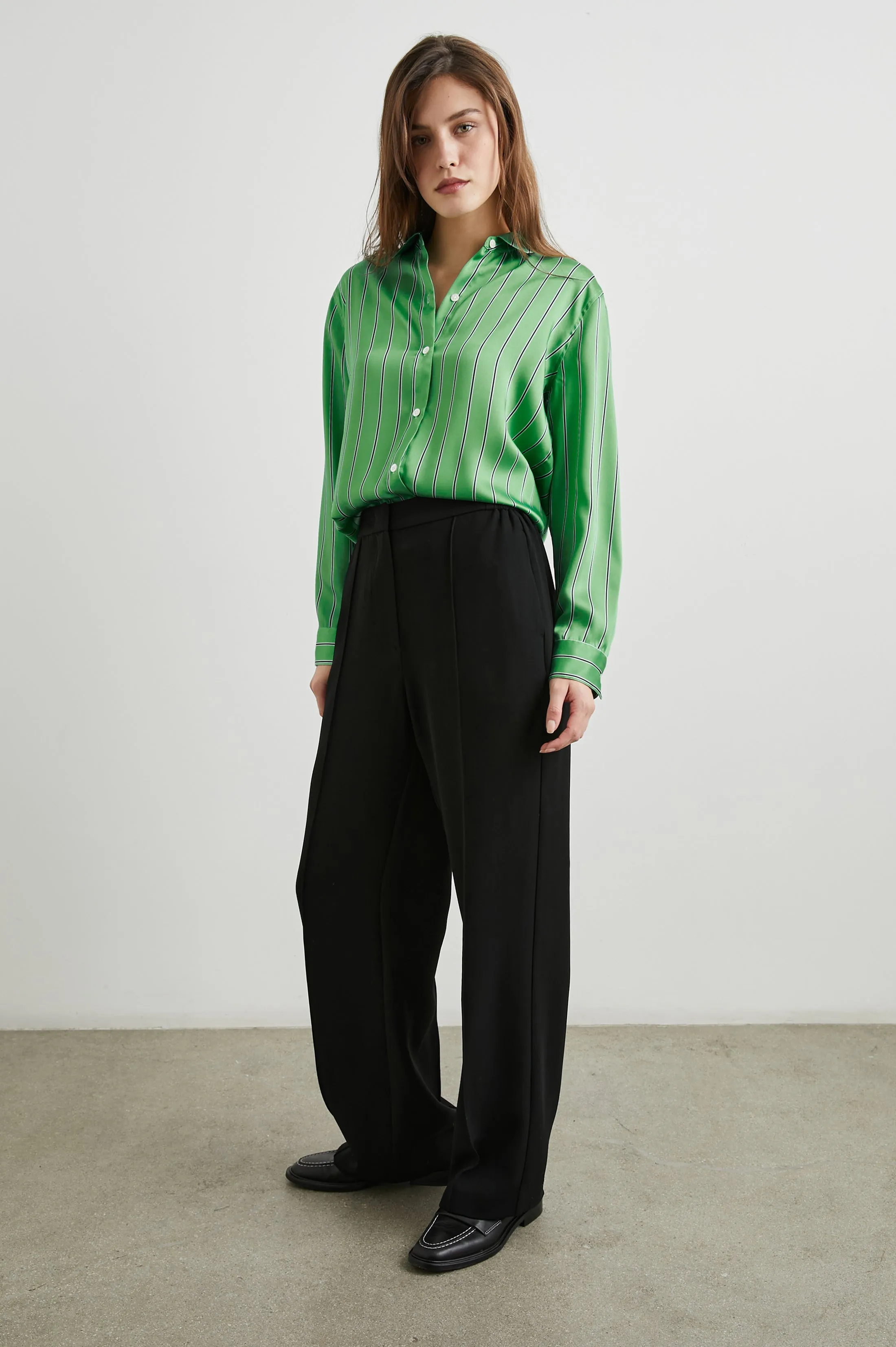 ELIAS SHIRT - BASIL STRIPE sold by Rails product image thumbnail 4