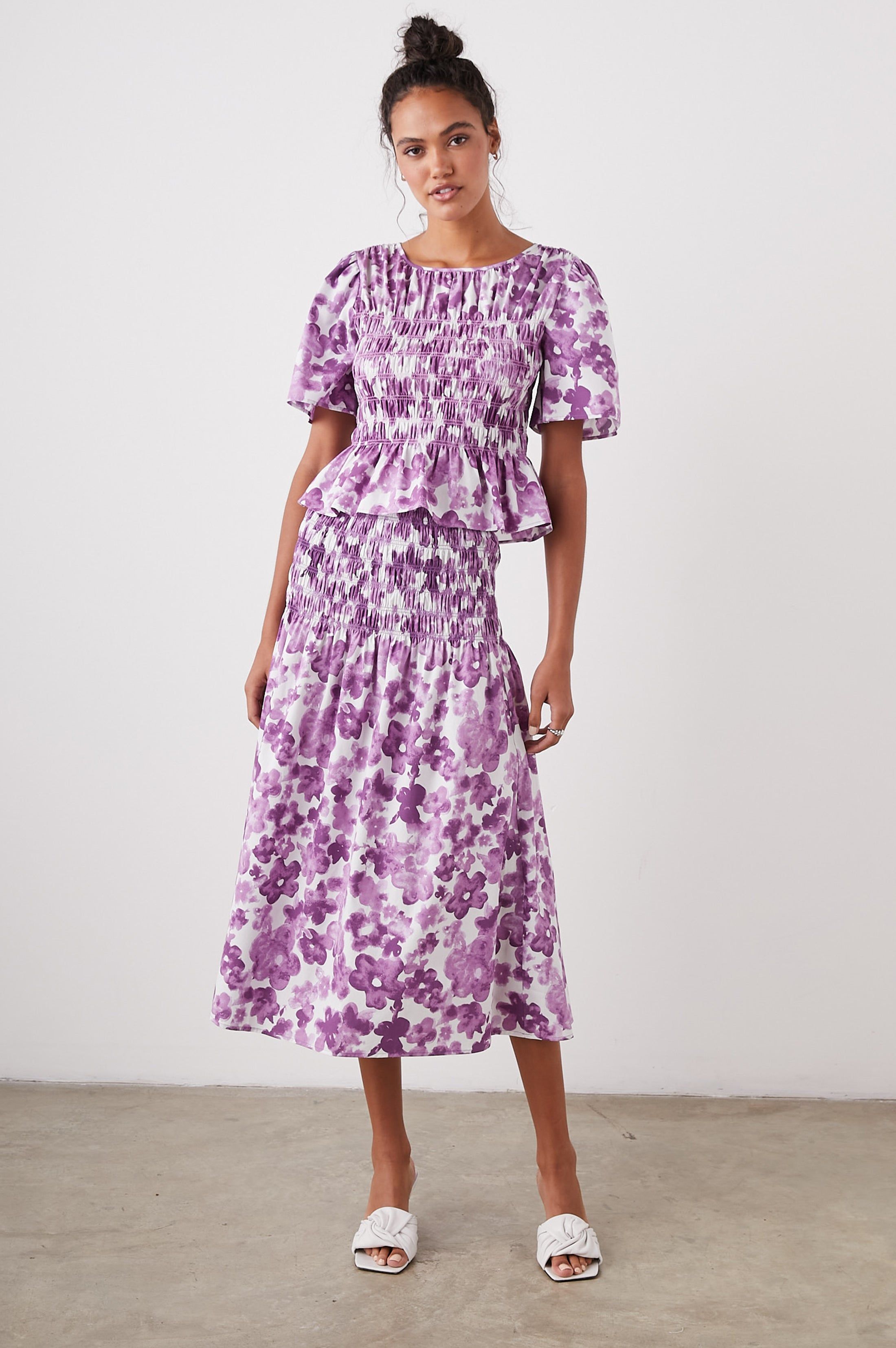 SELENA SKIRT - IRIS WATERCOLOR FLORAL sold by Rails product image thumbnail 3