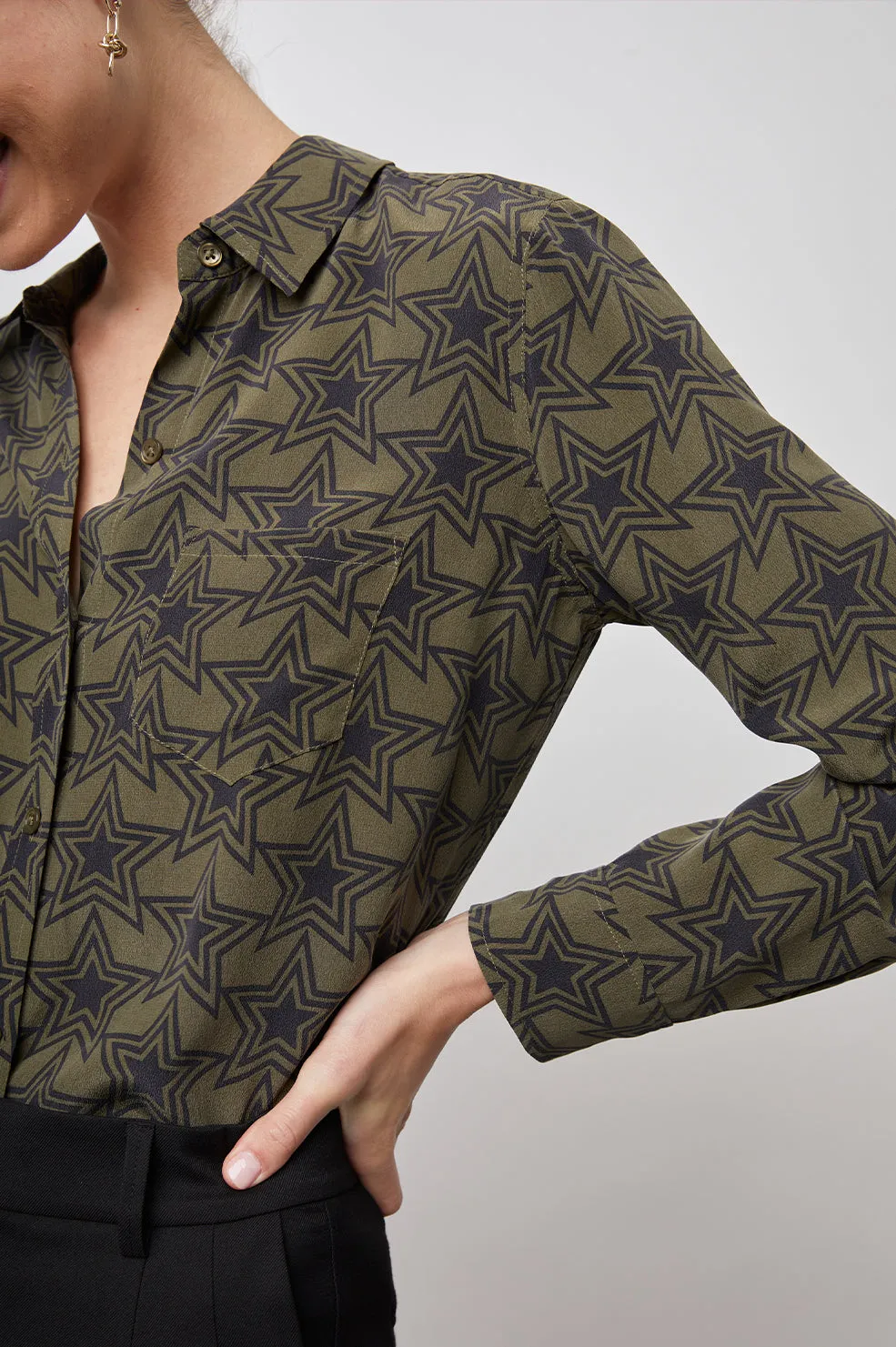 KATE SHIRT - OLIVE STARGAZE sold by Rails product image thumbnail 2