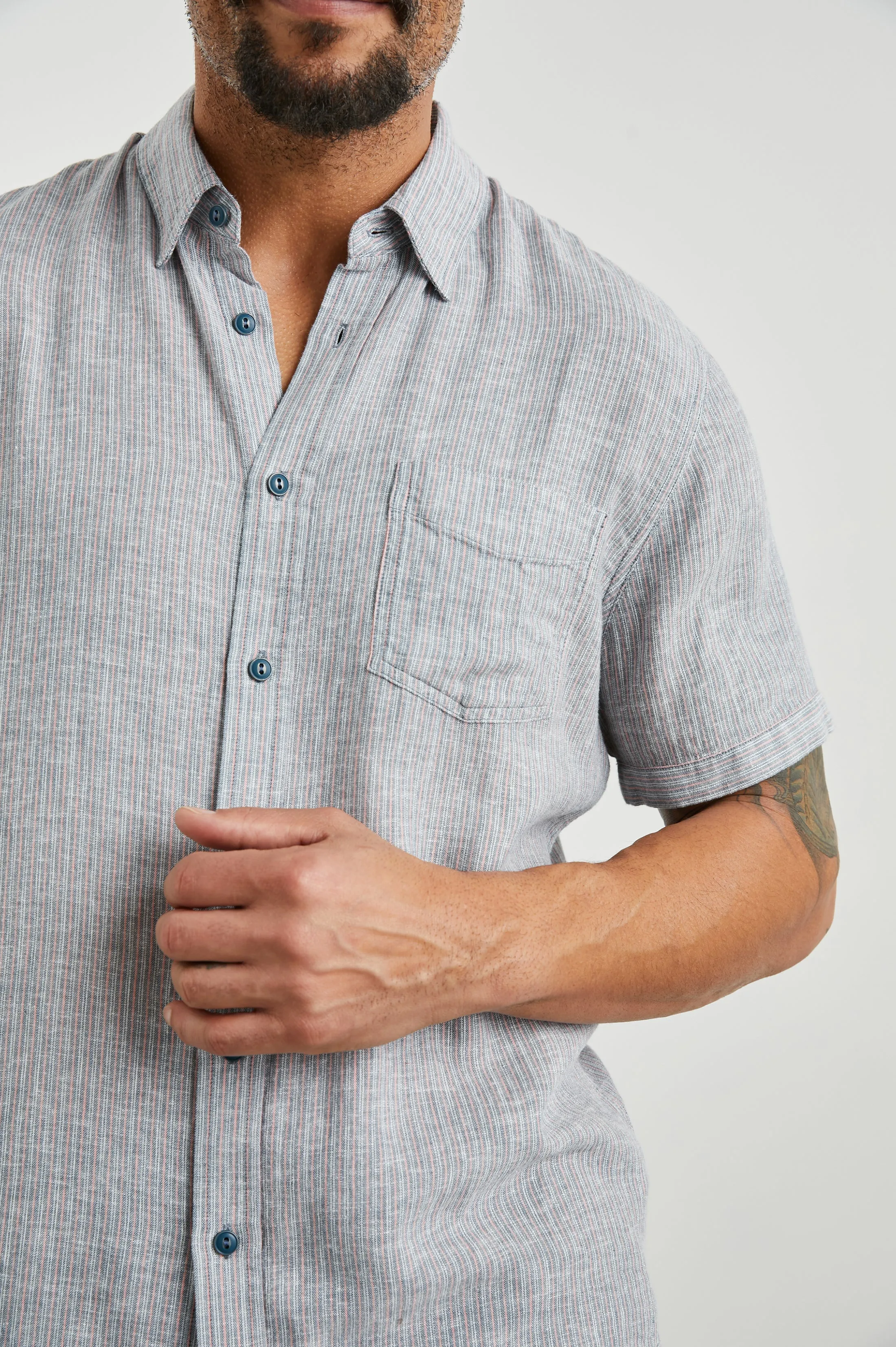 CARSON SHIRT - CHAMBRAY RED STRIPE sold by Rails product image thumbnail 5