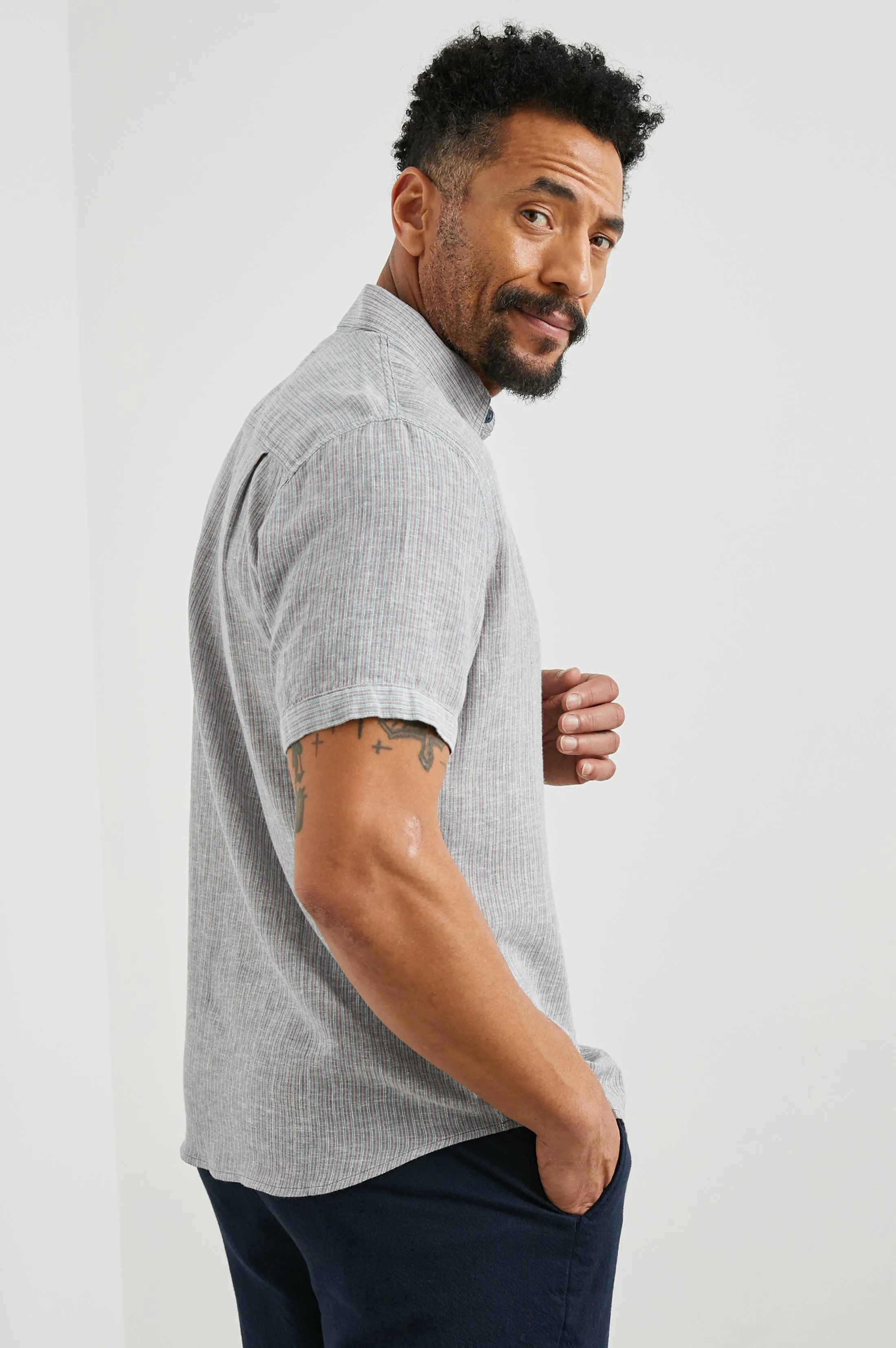 CARSON SHIRT - CHAMBRAY RED STRIPE sold by Rails product image thumbnail 4