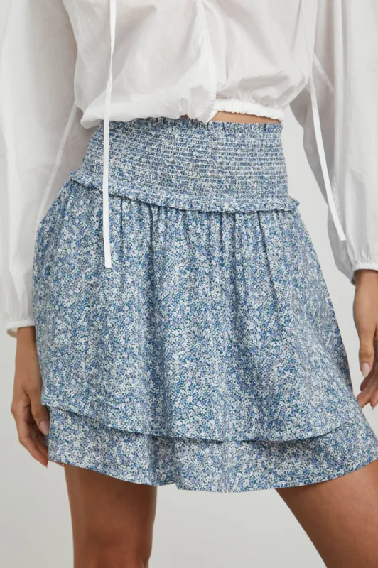 ADDISON SKIRT - BLUE MINI GARDEN sold by Rails