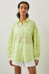 JANAE SHIRT - LIME PLAID sold by Rails
