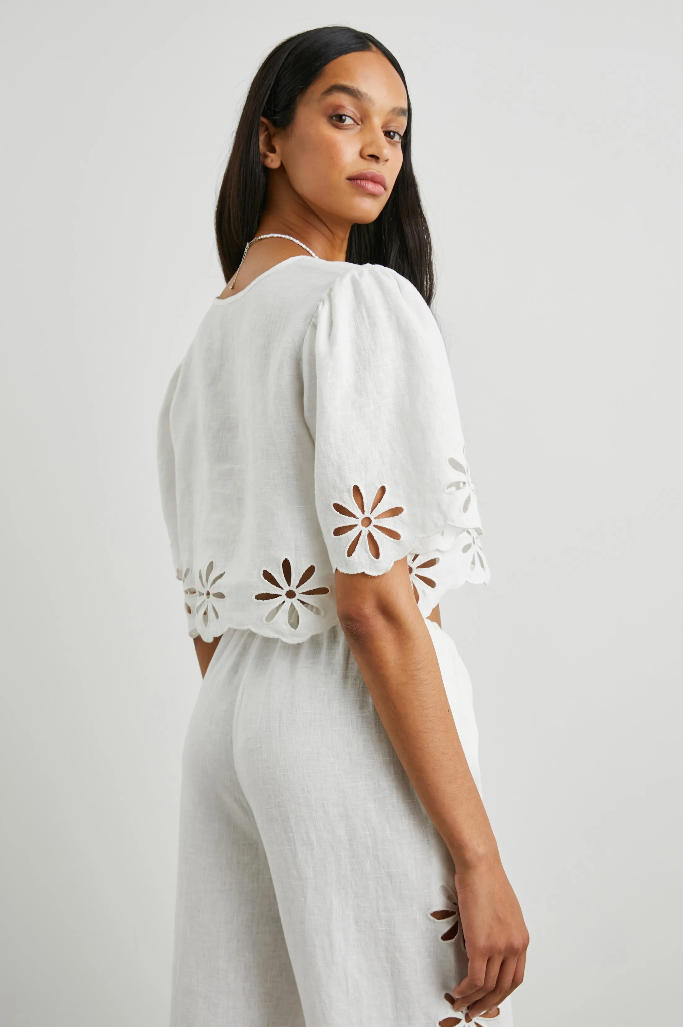PARI TOP - WHITE EYELET sold by Rails product image thumbnail 5
