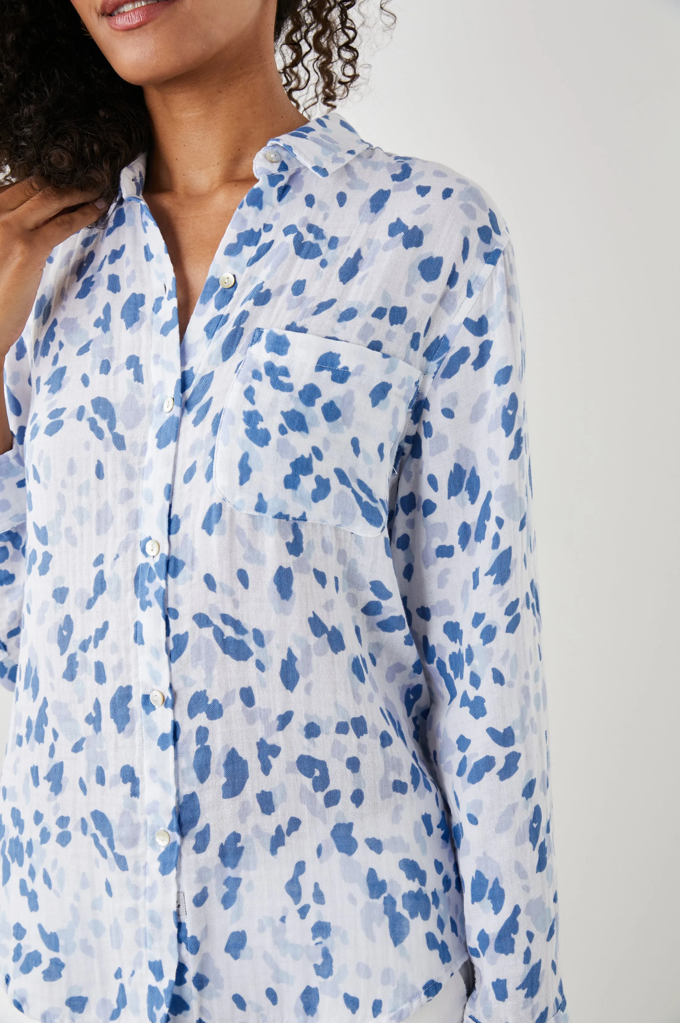 ELLIS SHIRT - BLUE SPOTTED sold by Rails product image thumbnail 2