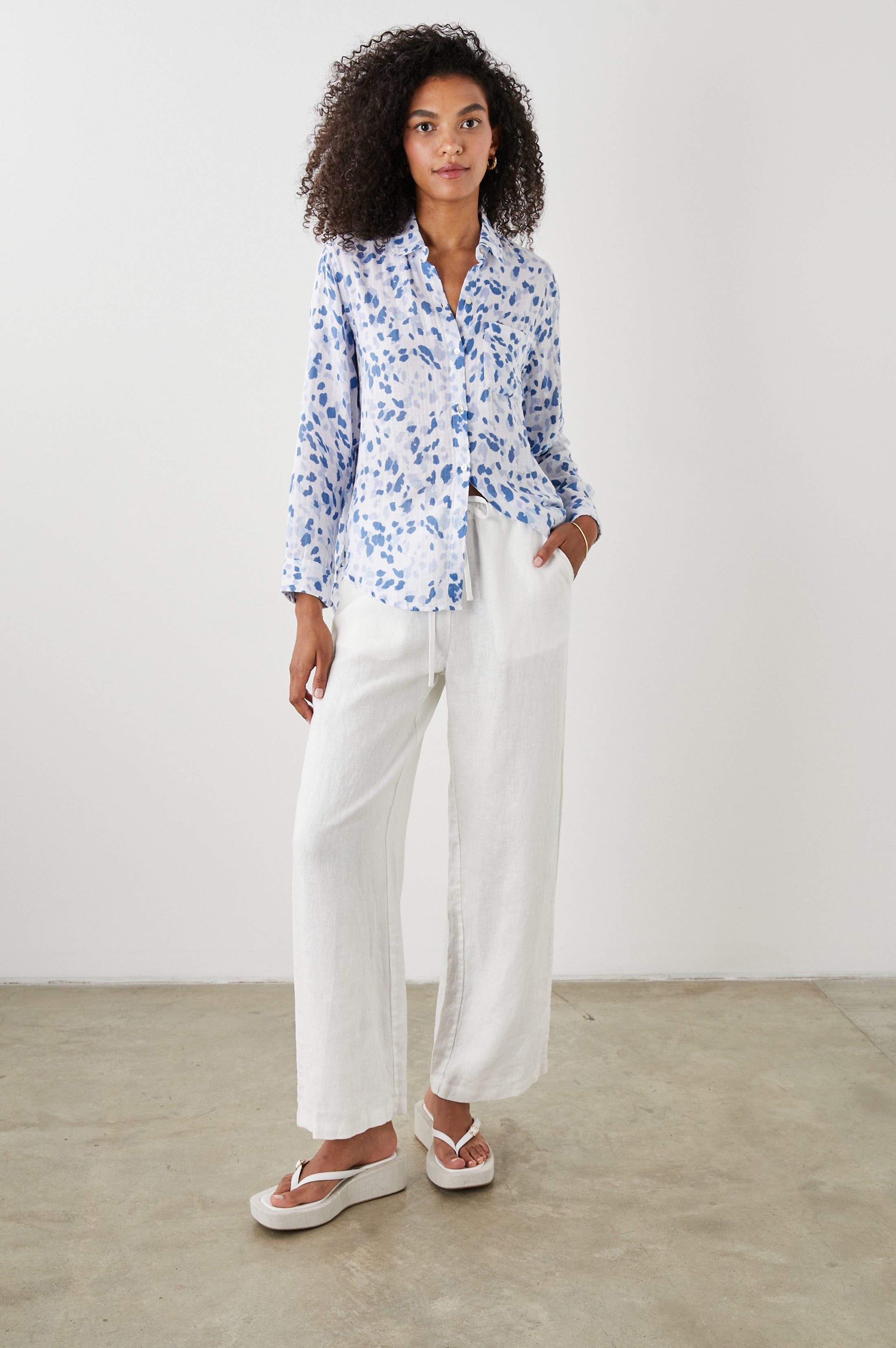 ELLIS SHIRT - BLUE SPOTTED sold by Rails product image thumbnail 3