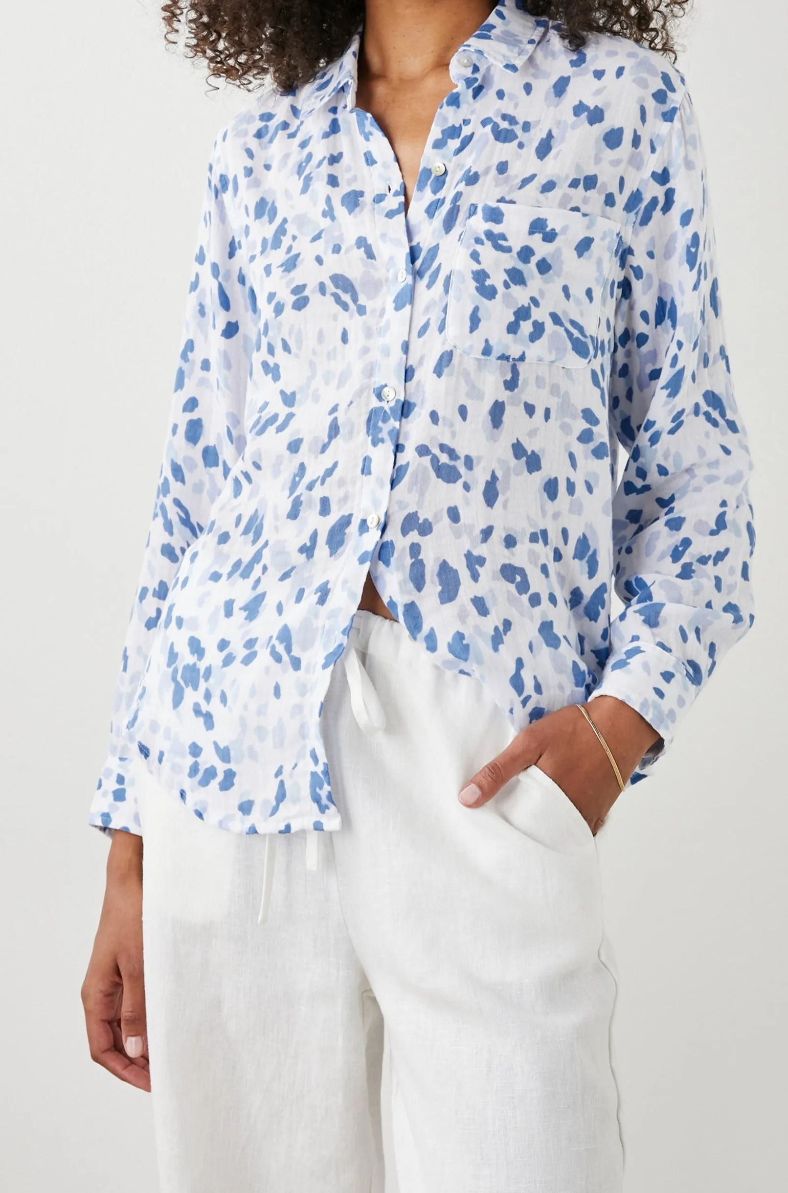 ELLIS SHIRT - BLUE SPOTTED sold by Rails