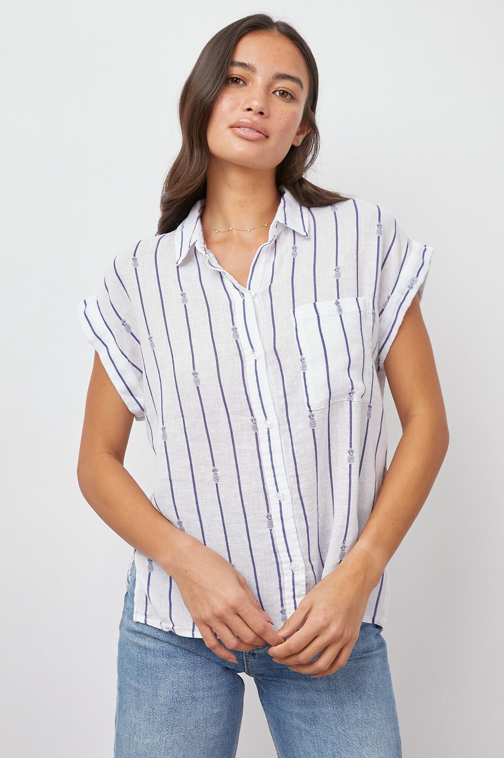 WHITNEY SHIRT - PINEAPPLE STRIPE sold by Rails