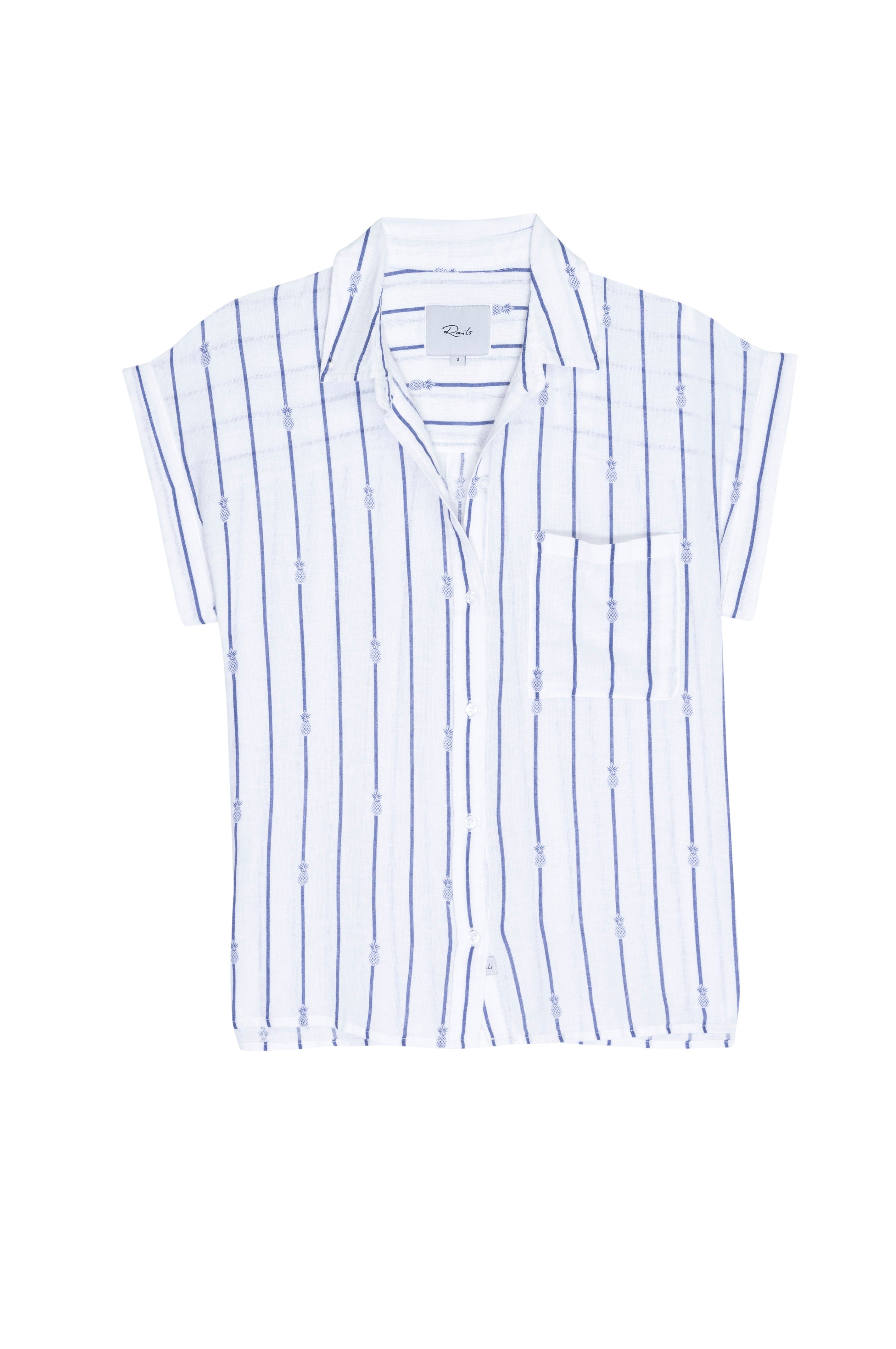 WHITNEY SHIRT - PINEAPPLE STRIPE sold by Rails product image thumbnail 4