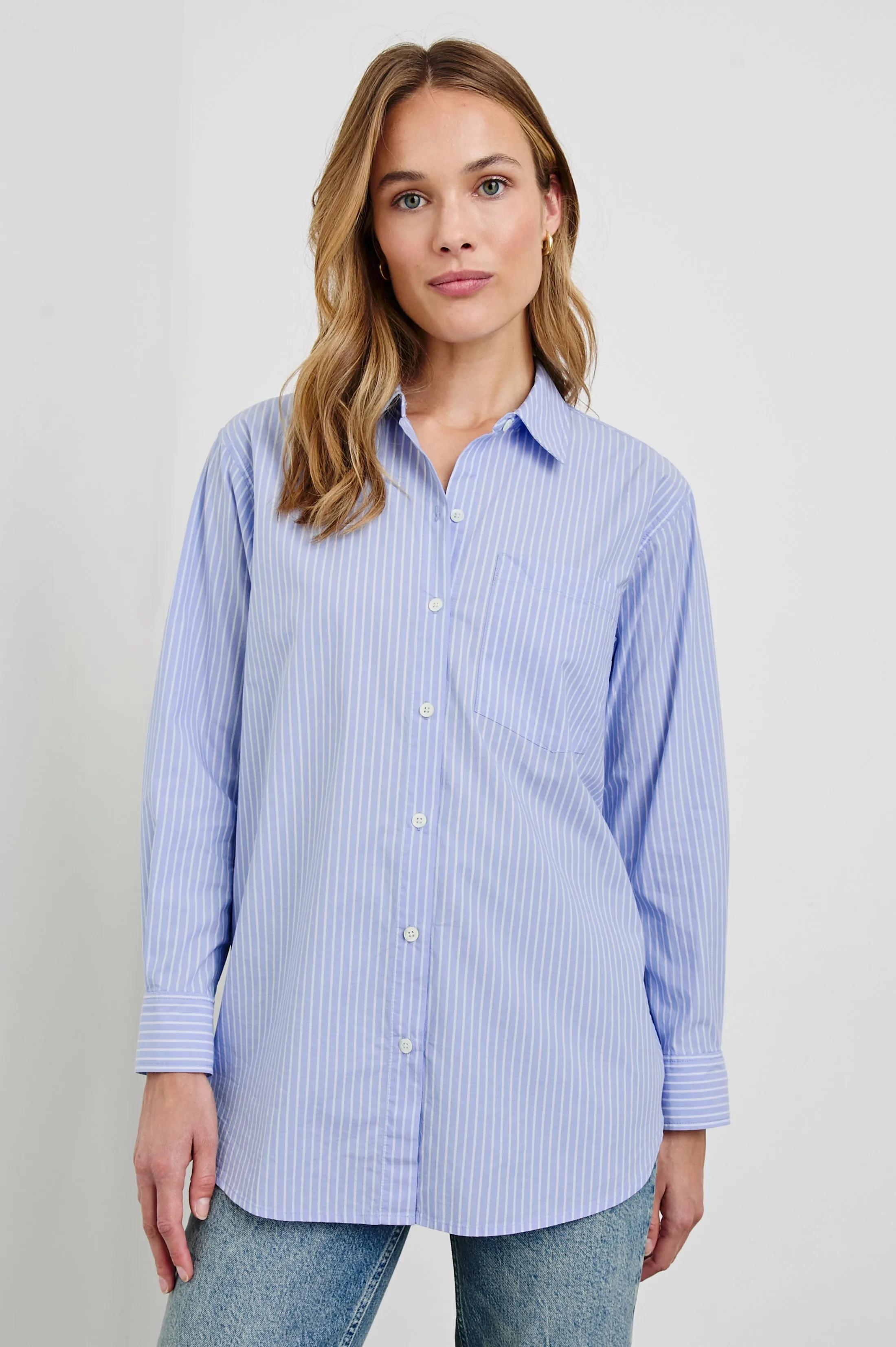 ELSA SHIRT - OXFORD WHITE STRIPE sold by Rails