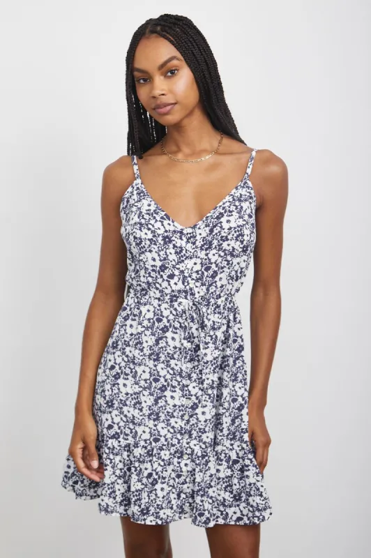 ELEANOR DRESS - NAVY WHITE TEXTURE FLORAL sold by Rails