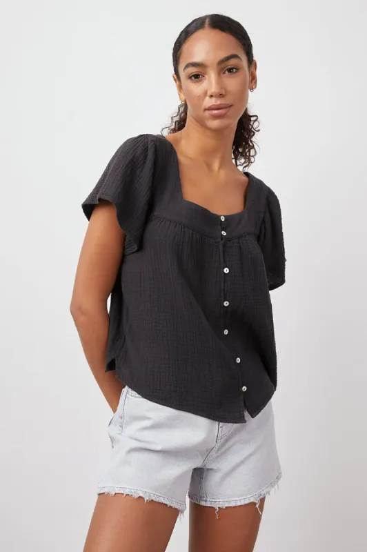MAGNOLIA TOP - BLACK sold by Rails