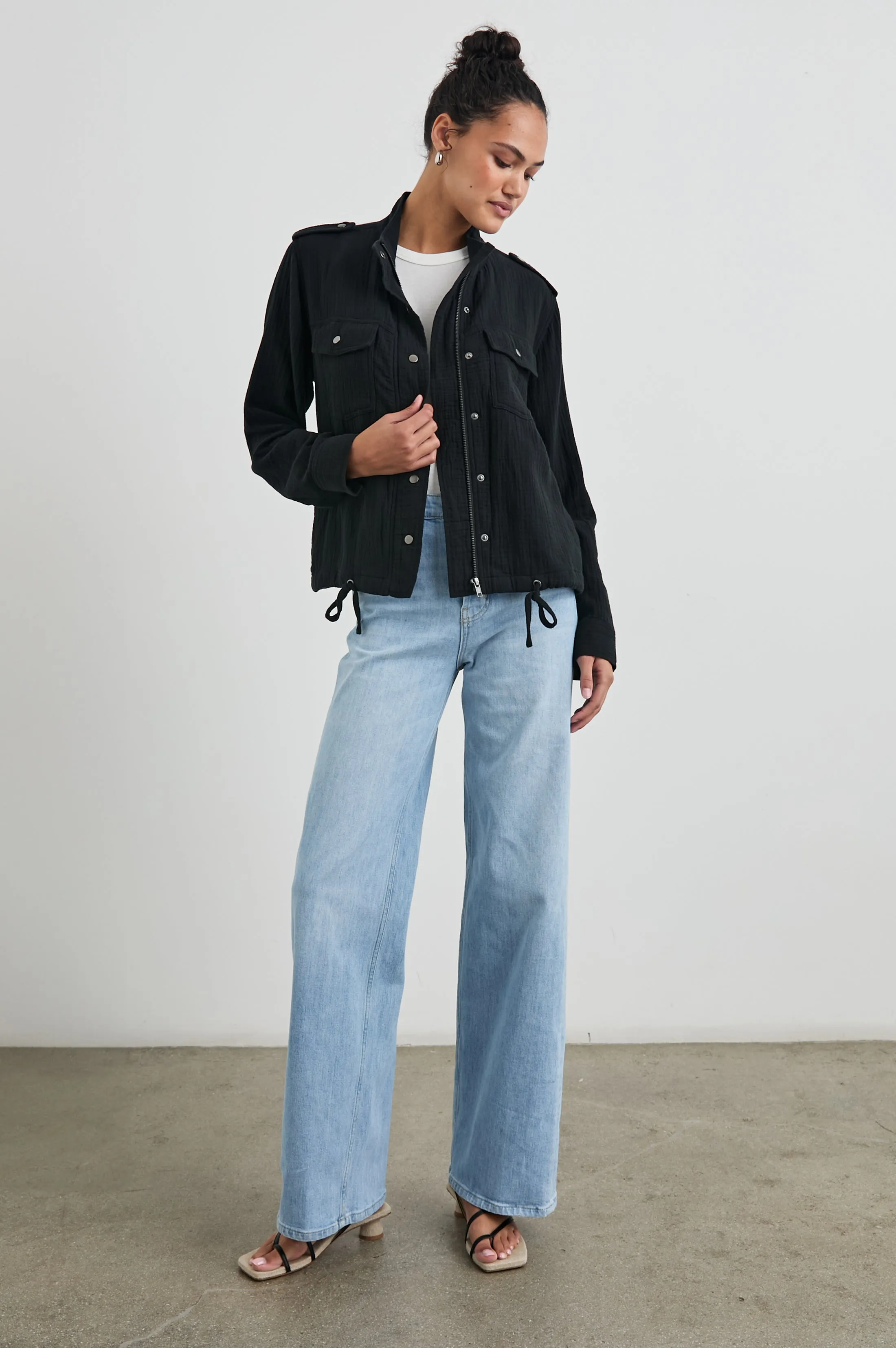 COLLINS JACKET - GAUZE BLACK sold by Rails product image thumbnail 3