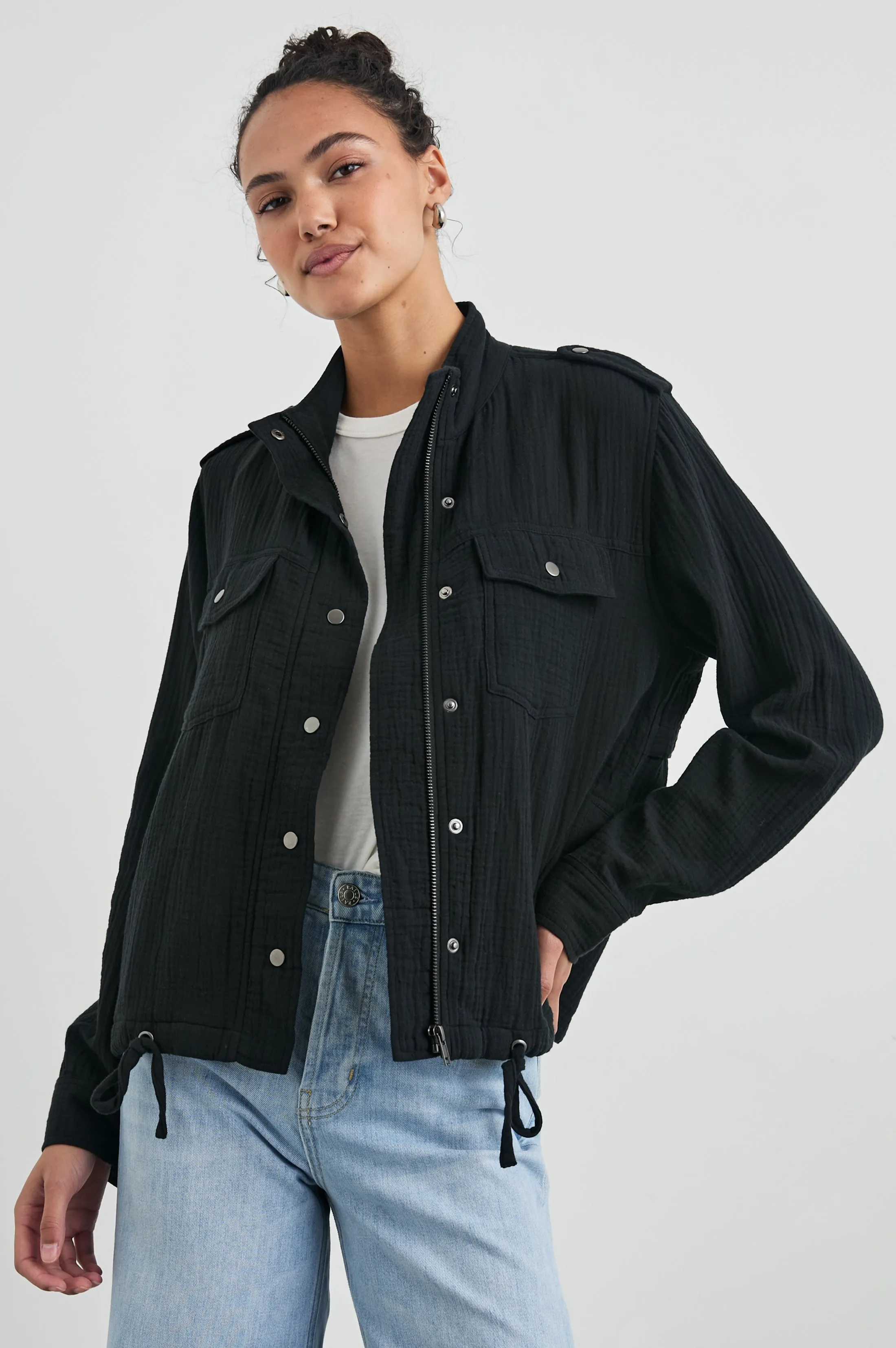 COLLINS JACKET - GAUZE BLACK sold by Rails