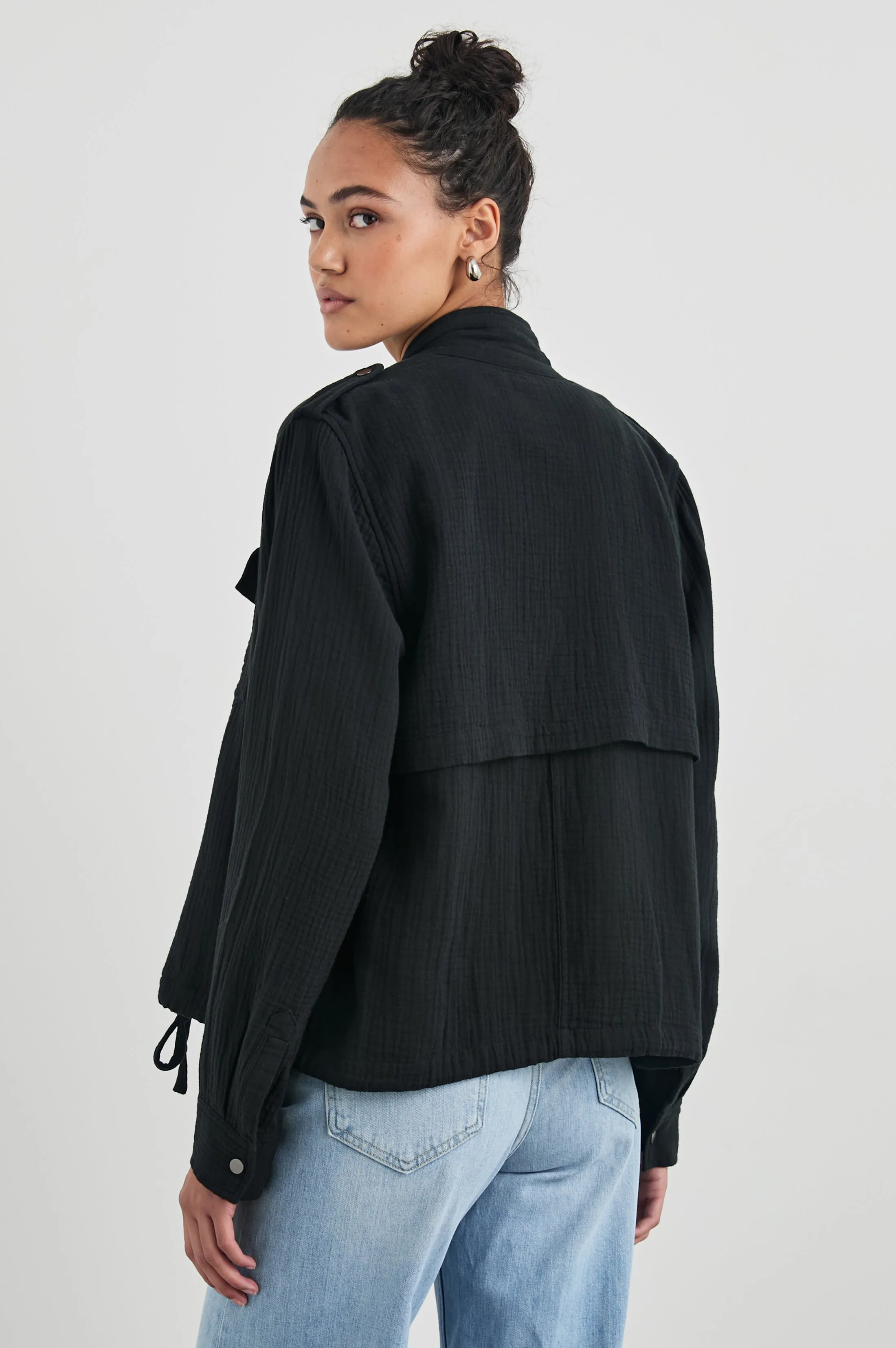 COLLINS JACKET - GAUZE BLACK sold by Rails product image thumbnail 4