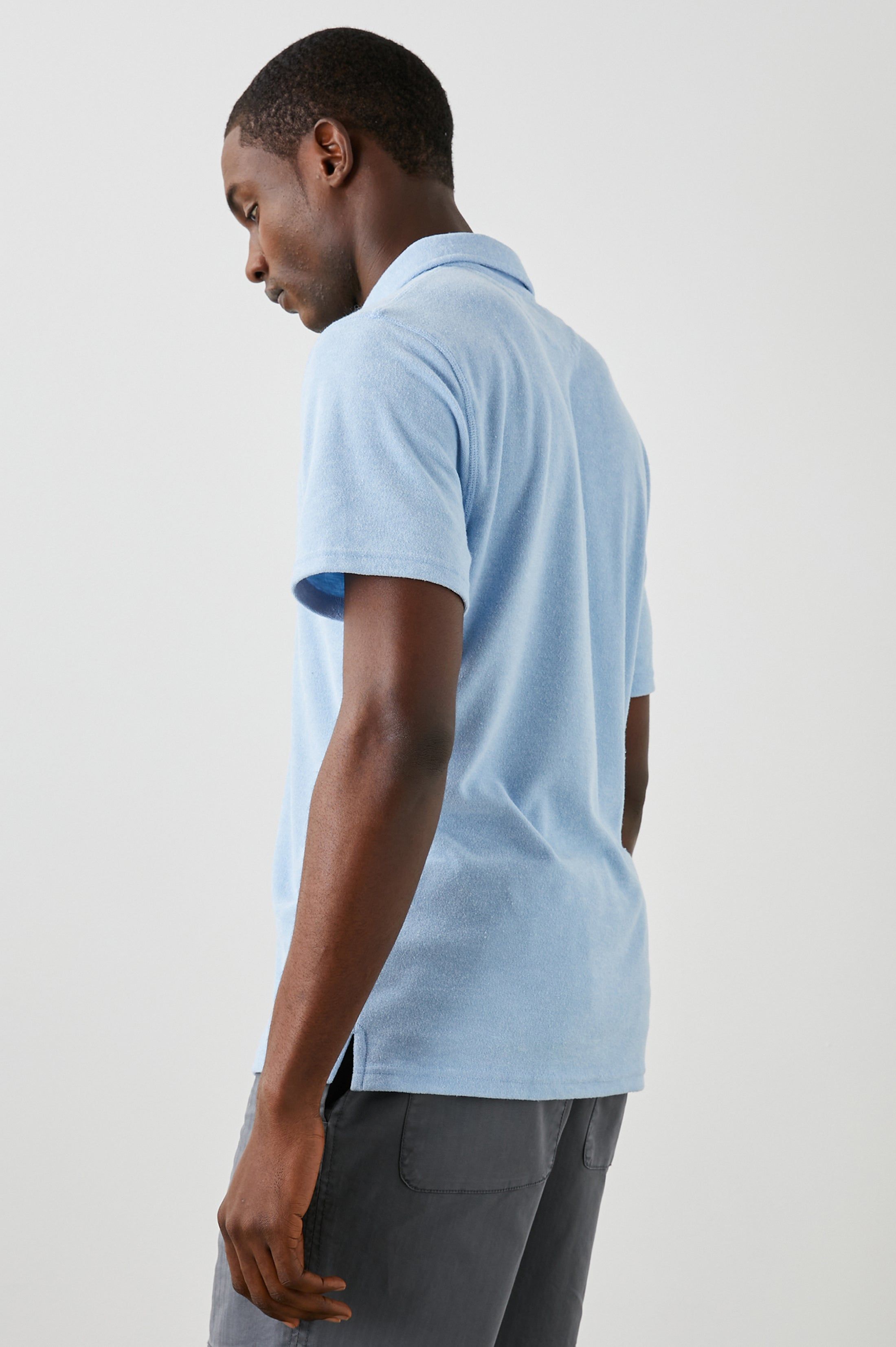 RHEN POLO SHIRT - TERRY CHAMBRAY BLUE sold by Rails product image thumbnail 4