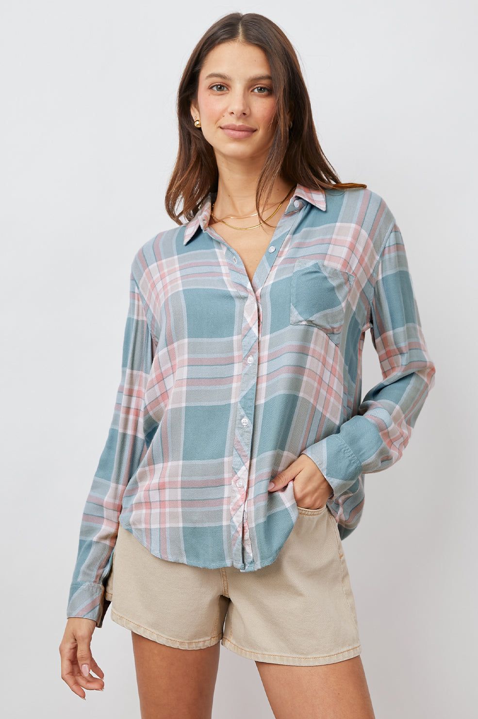 HUNTER SHIRT - AGAVE ROSE SAND sold by Rails