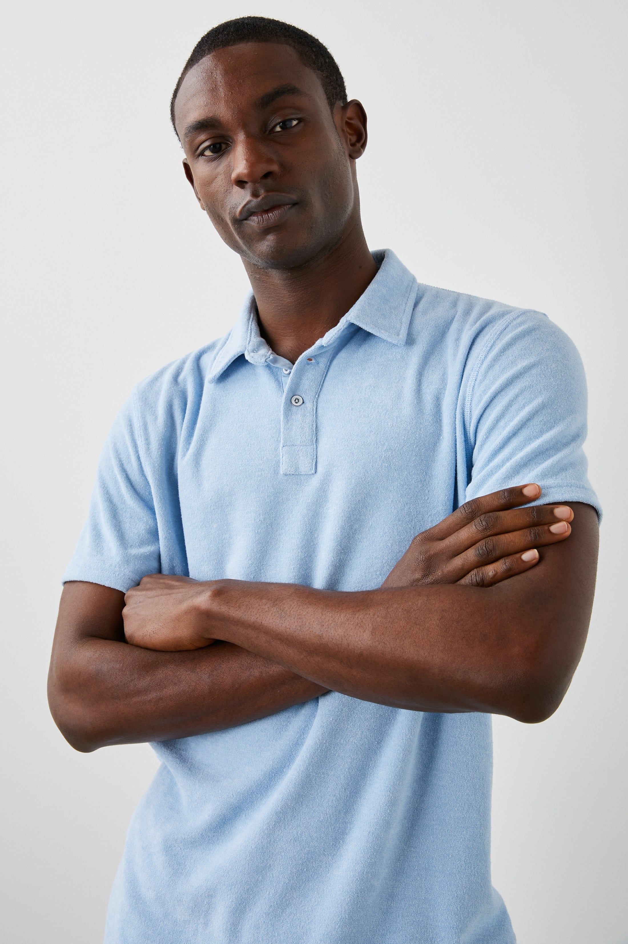 RHEN POLO SHIRT - TERRY CHAMBRAY BLUE sold by Rails product image thumbnail 3