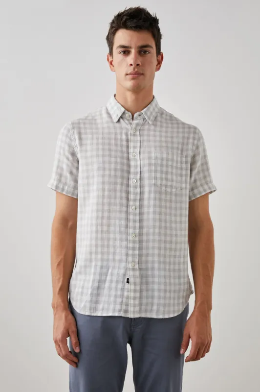 FAIRFAX SHIRT - GREY GINGHAM MELANGE sold by Rails