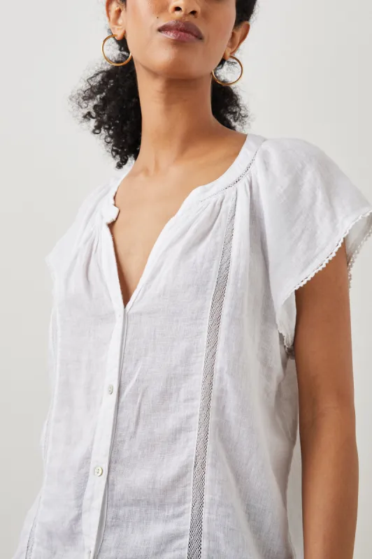 ALENA TOP - WHITE LACE DETAIL sold by Rails