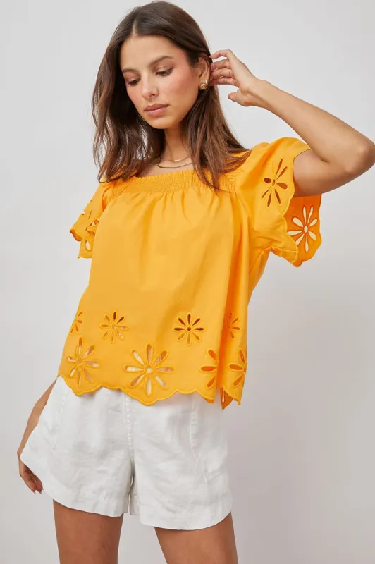 SONORA TOP - MARIGOLD EYELET sold by Rails
