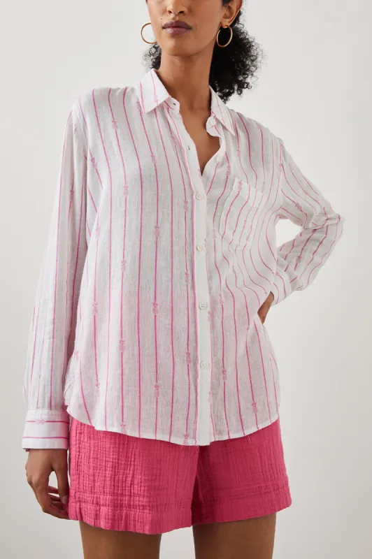 CHARLI SHIRT - PINK PINEAPPLE STRIPE sold by Rails