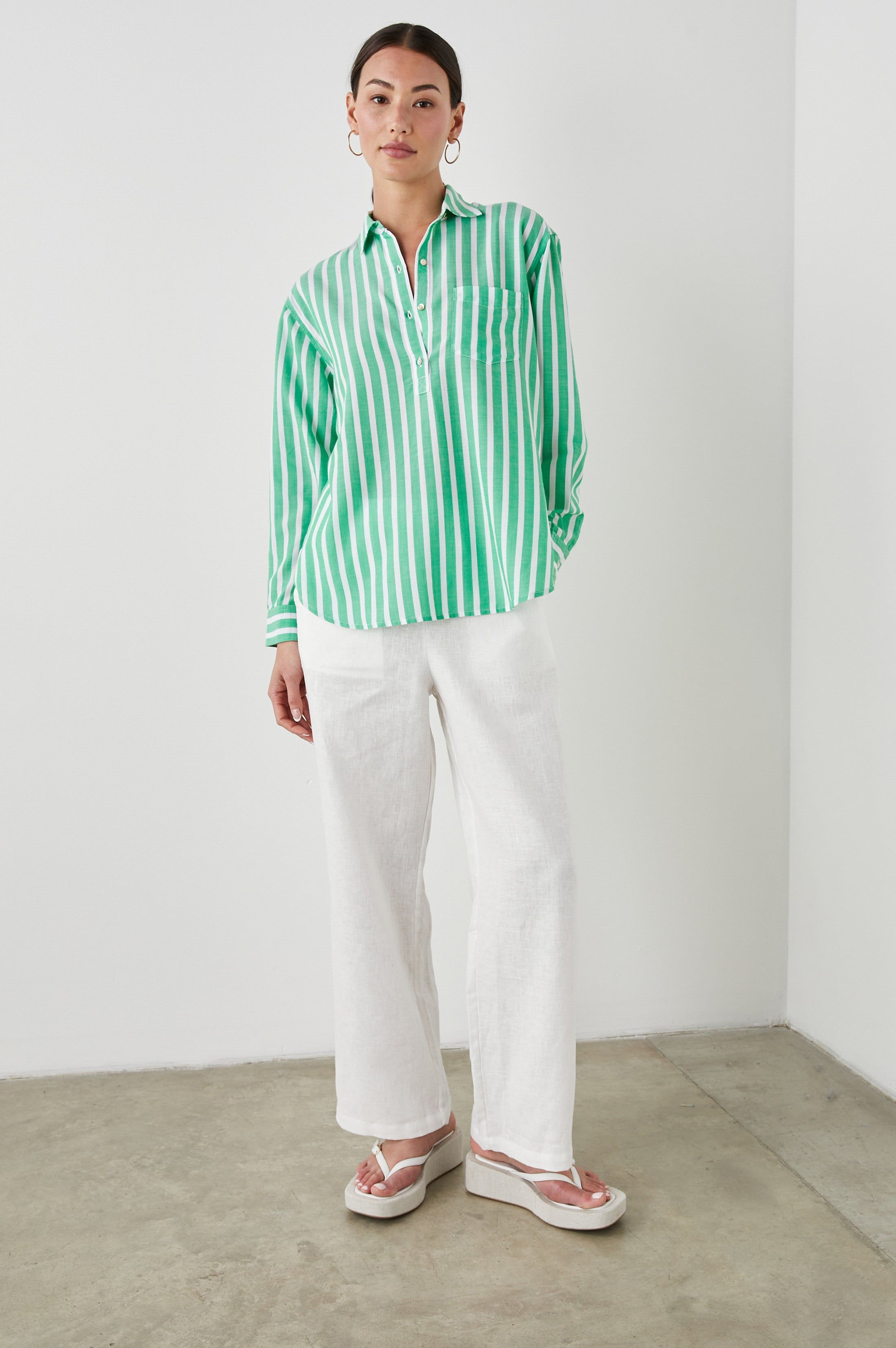 ELLE SHIRT - CLOVER STRIPE sold by Rails product image thumbnail 3