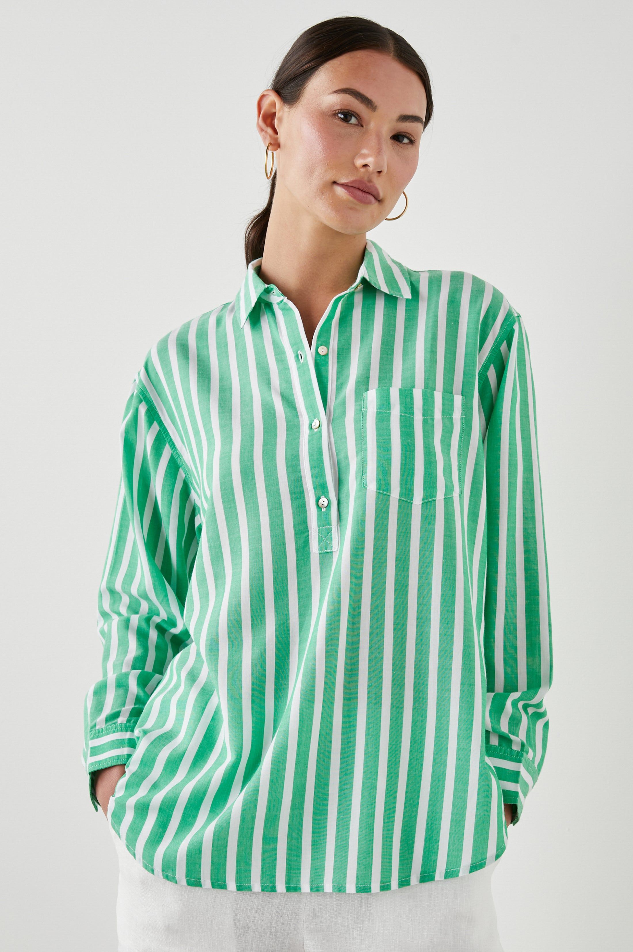 ELLE SHIRT - CLOVER STRIPE sold by Rails