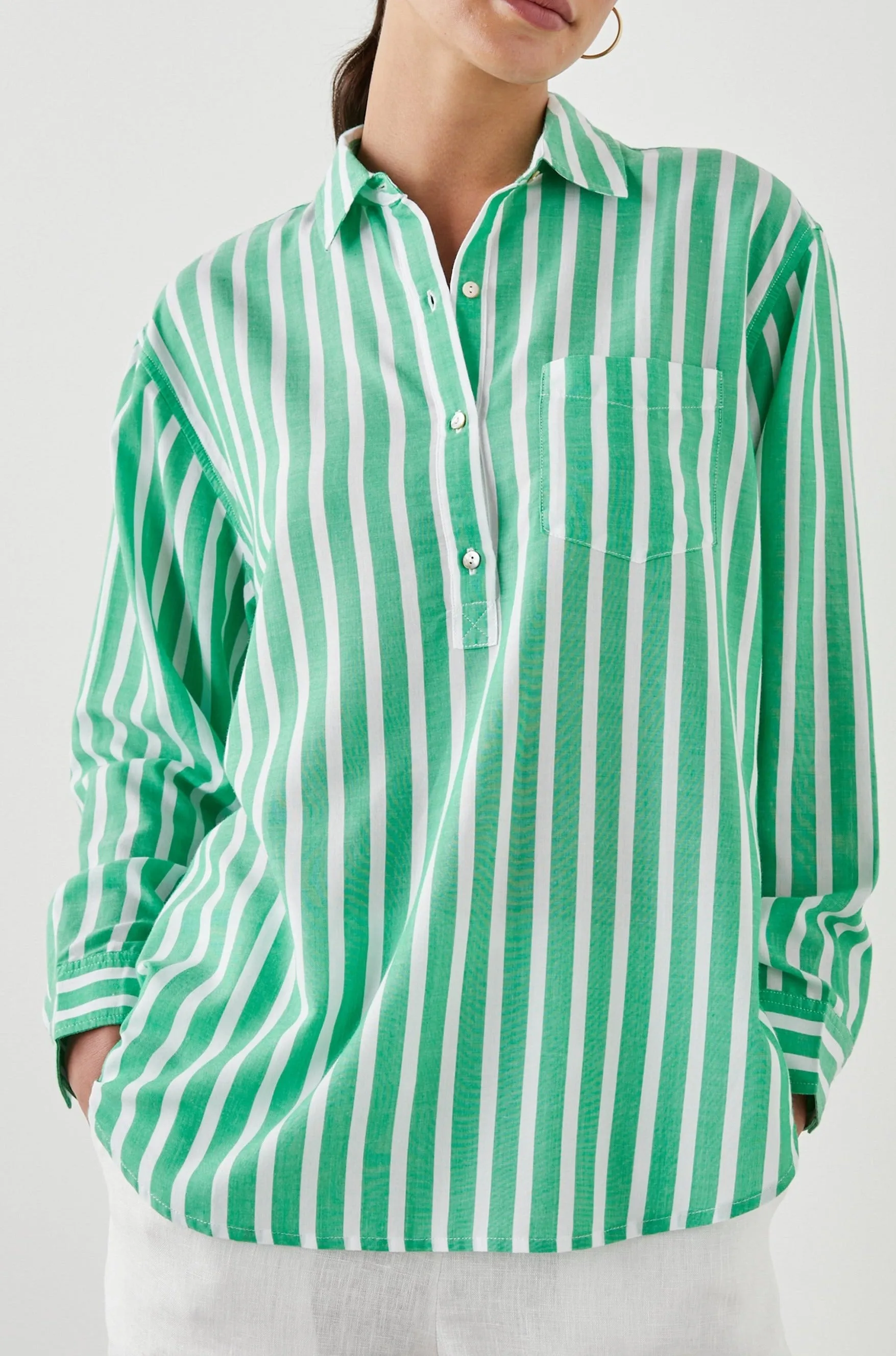 ELLE SHIRT - CLOVER STRIPE sold by Rails