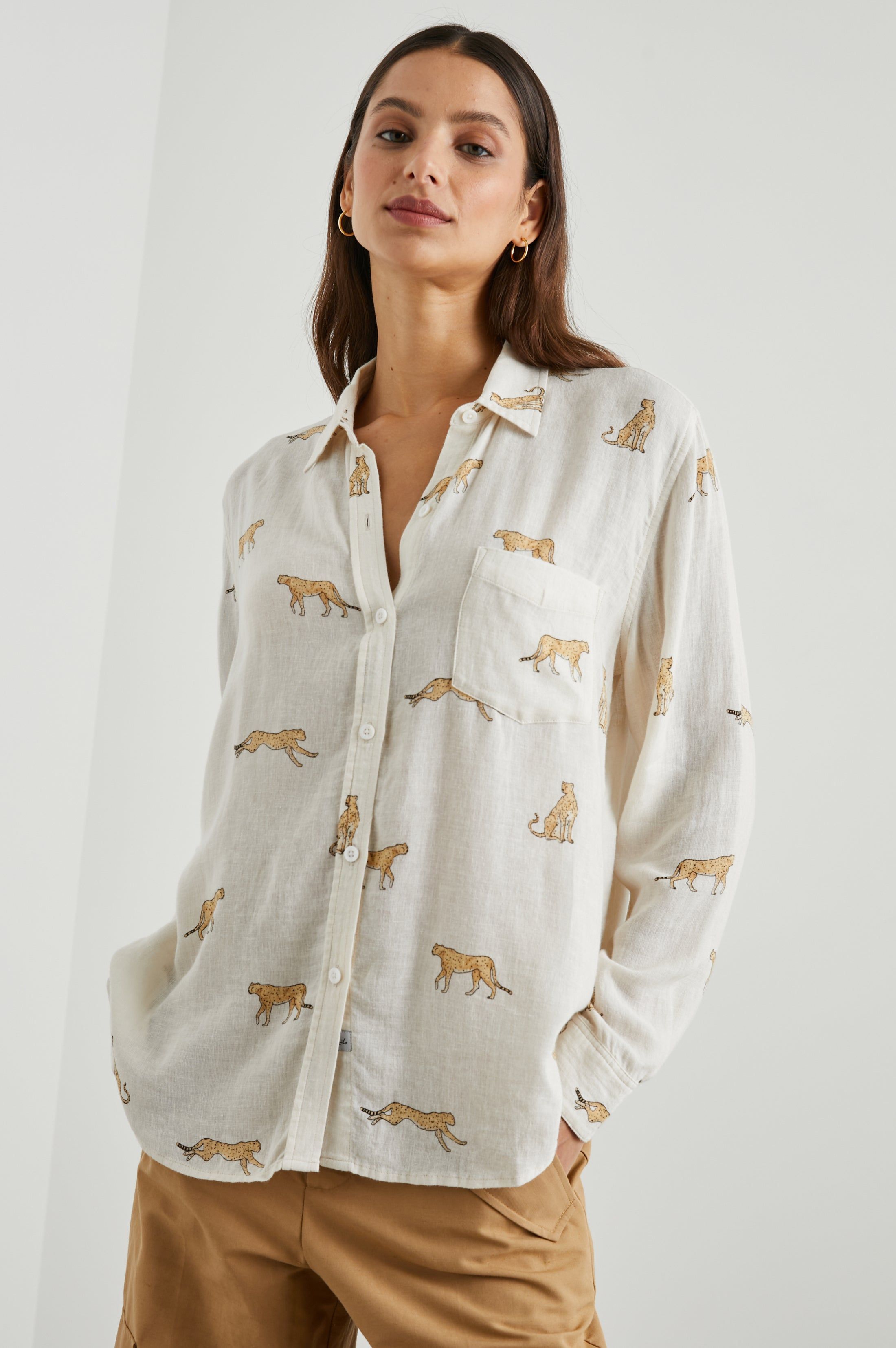 CHARLI SHIRT - NATURAL LEOPARD sold by Rails product image thumbnail 5